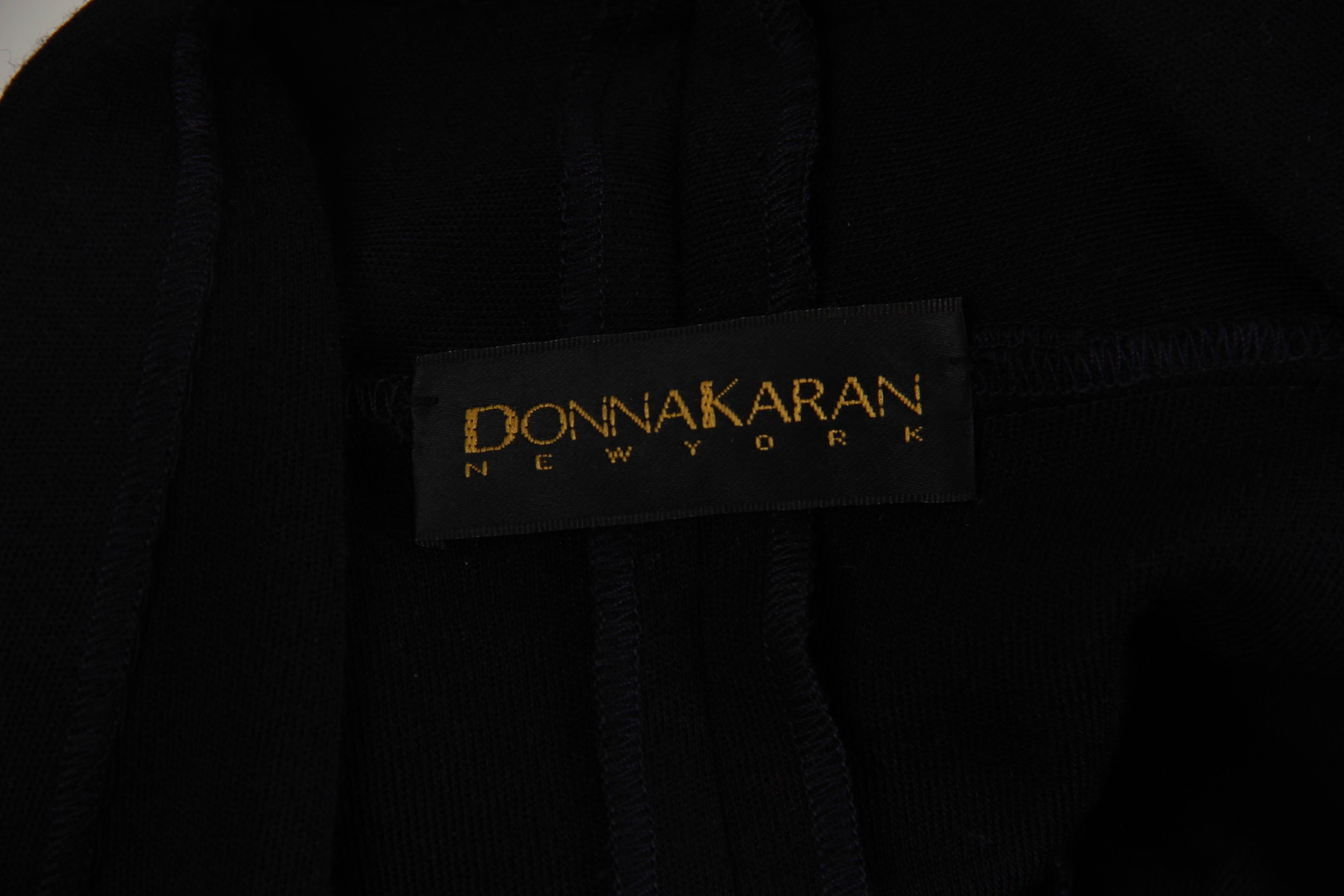 1980s Donna Karan Wool Jersey Dress with Plunging Neckline 4