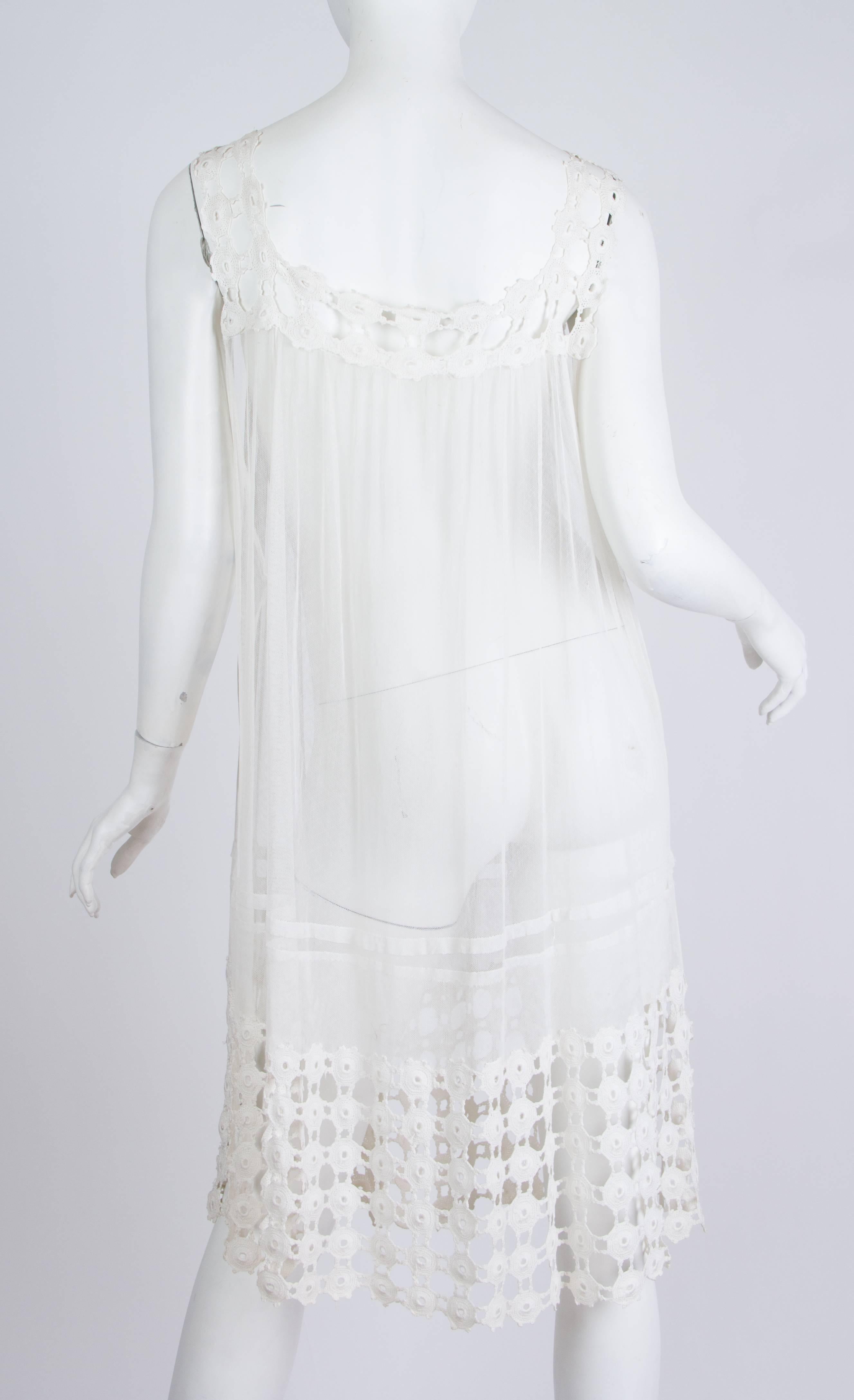 Women's 1920s Cotton Net and Lace Dress