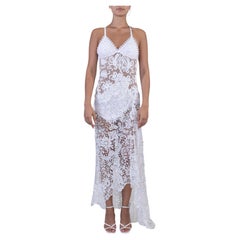 MORPHEW ATELIER White Organic Cotton Couture Grade Hand Made Lace Gown