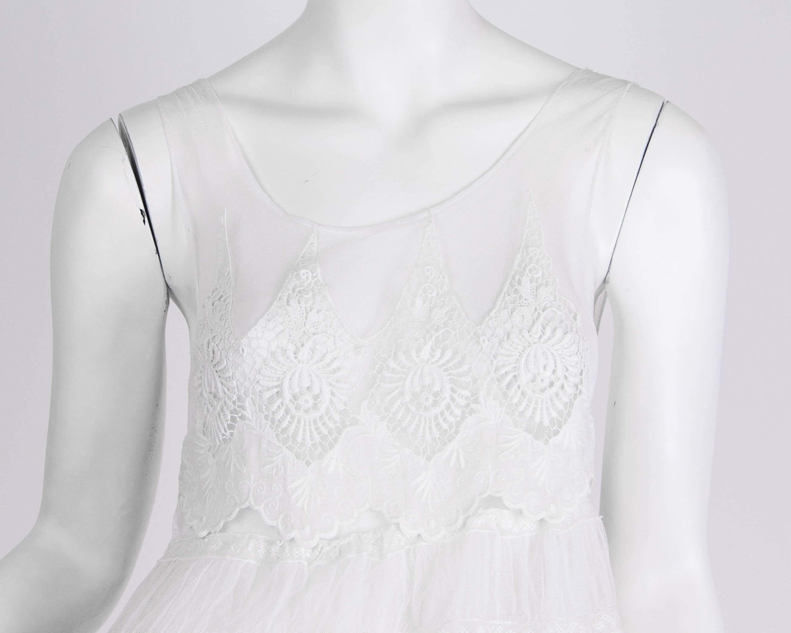 1920s Cotton Net and Lace Dress 4