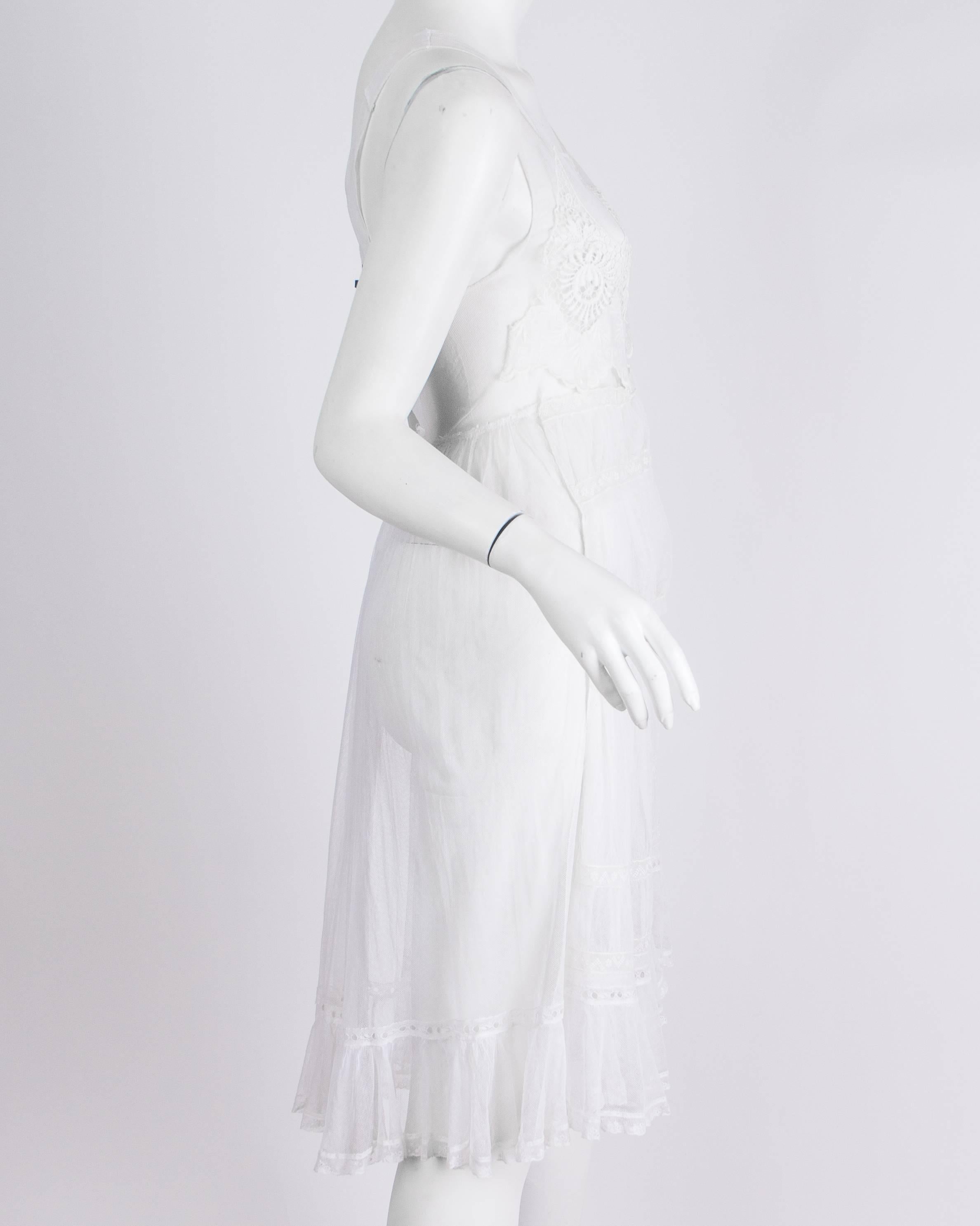 1920s Cotton Net and Lace Dress 2
