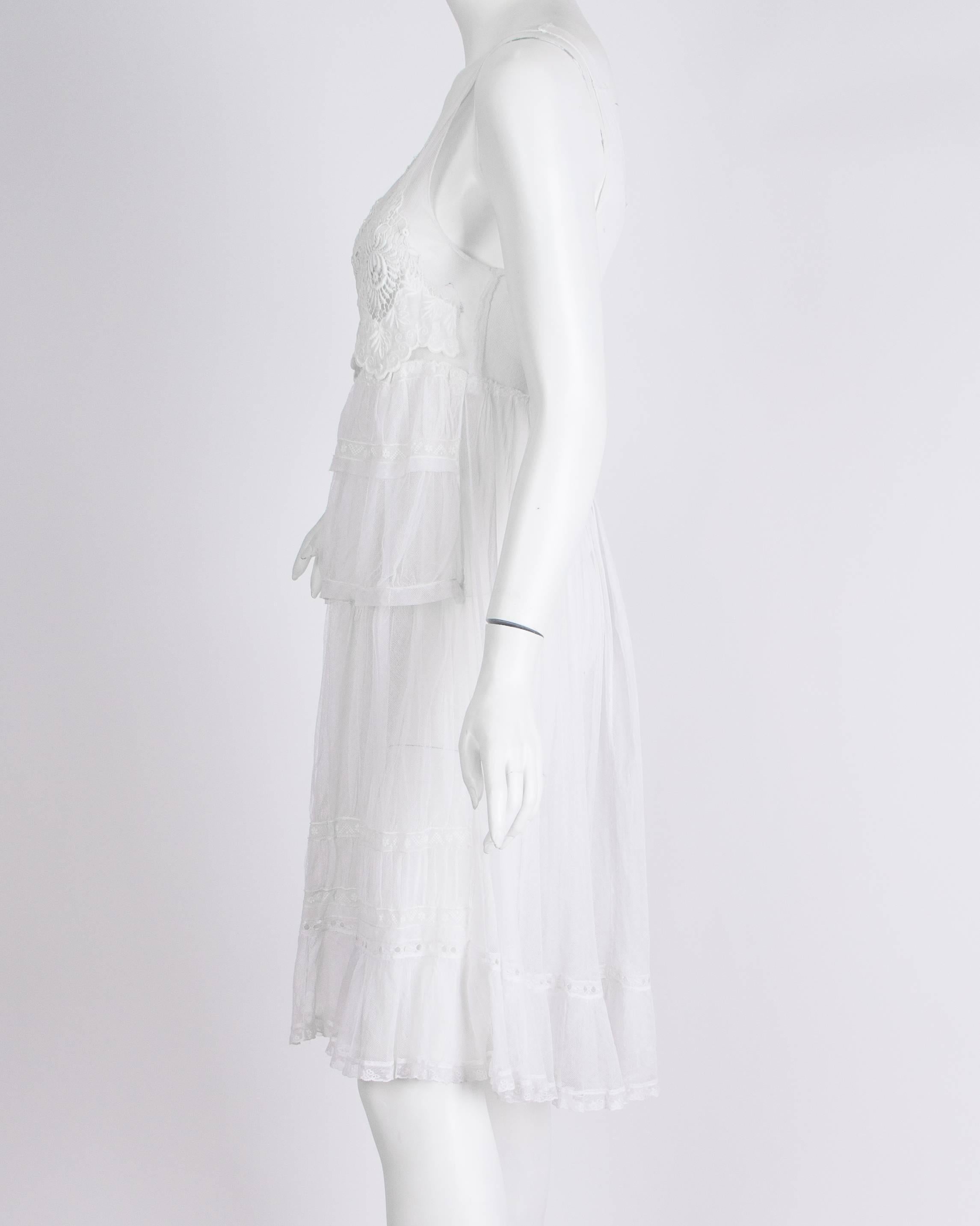 1920s Cotton Net and Lace Dress 3