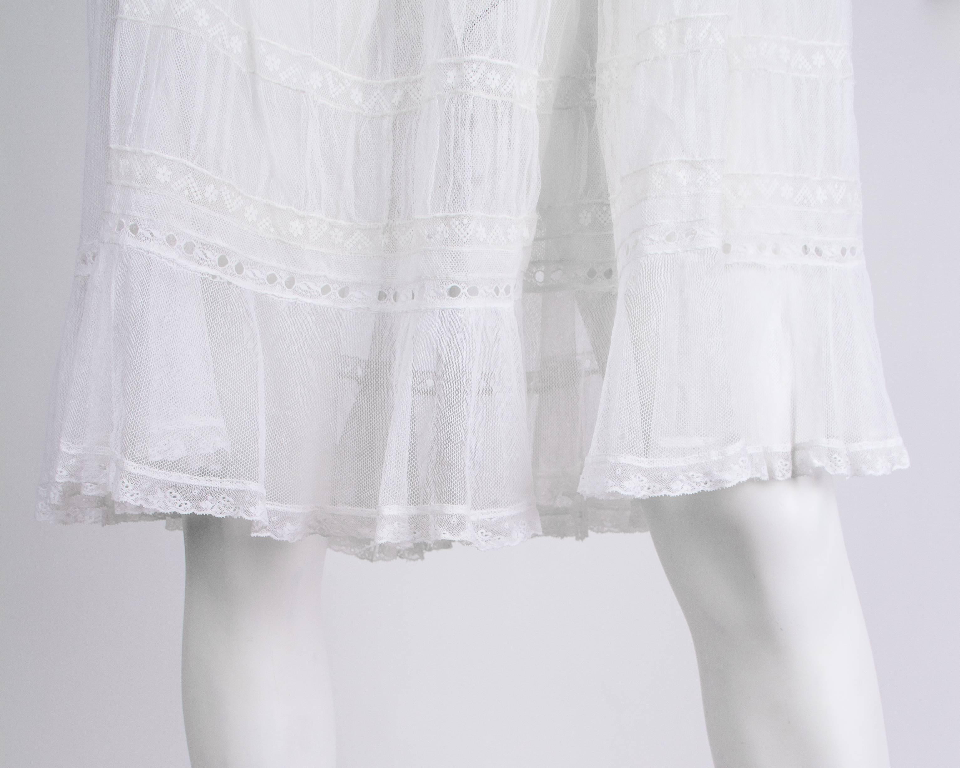1920s Cotton Net and Lace Dress 5