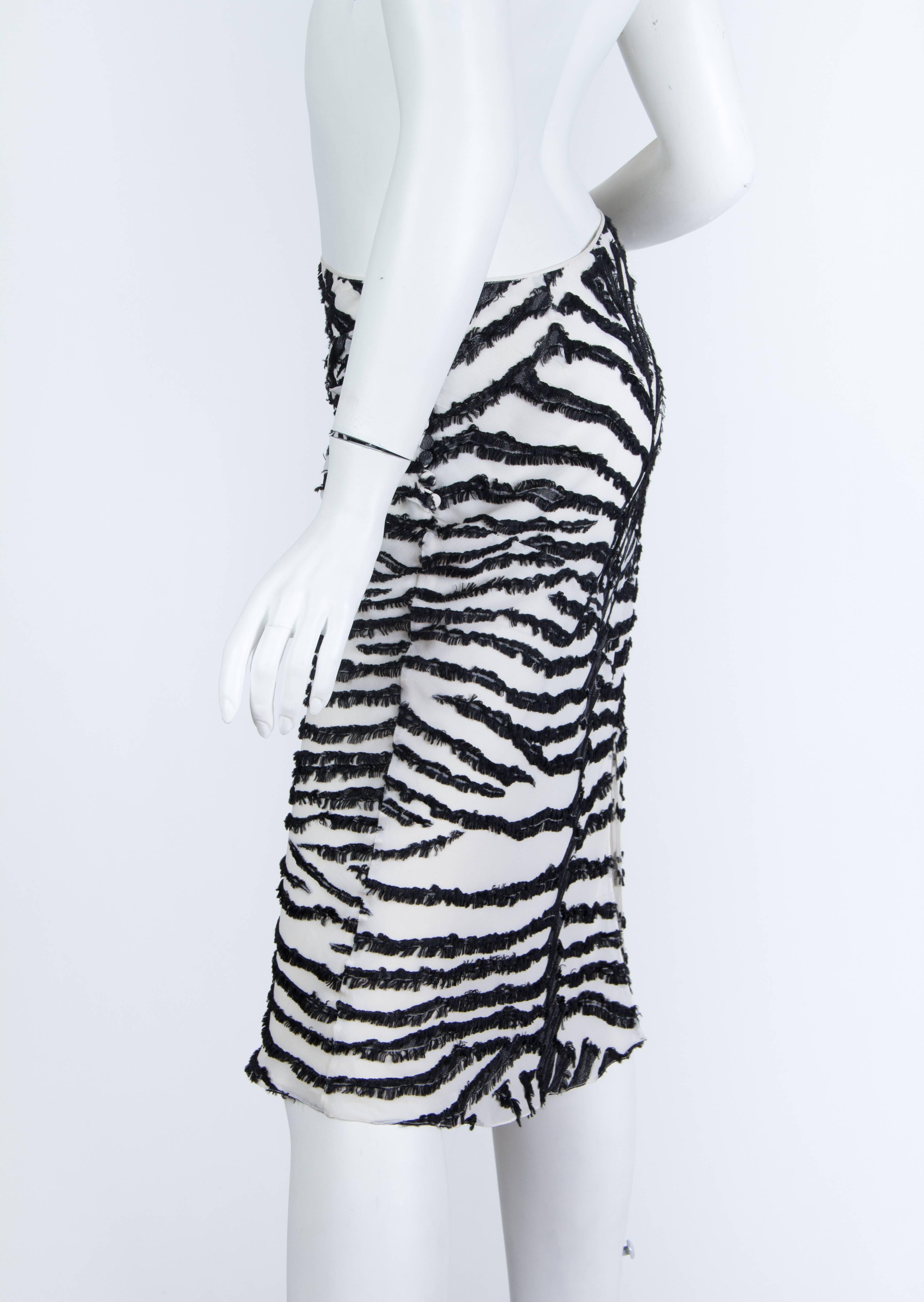 Women's 1990S JOHN GALLIANO Bias Cut Silk Fil Coupé  Zebra Skirt