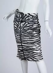 1990S JOHN GALLIANO Bias Cut Silk Fil Coupé  Zebra Skirt