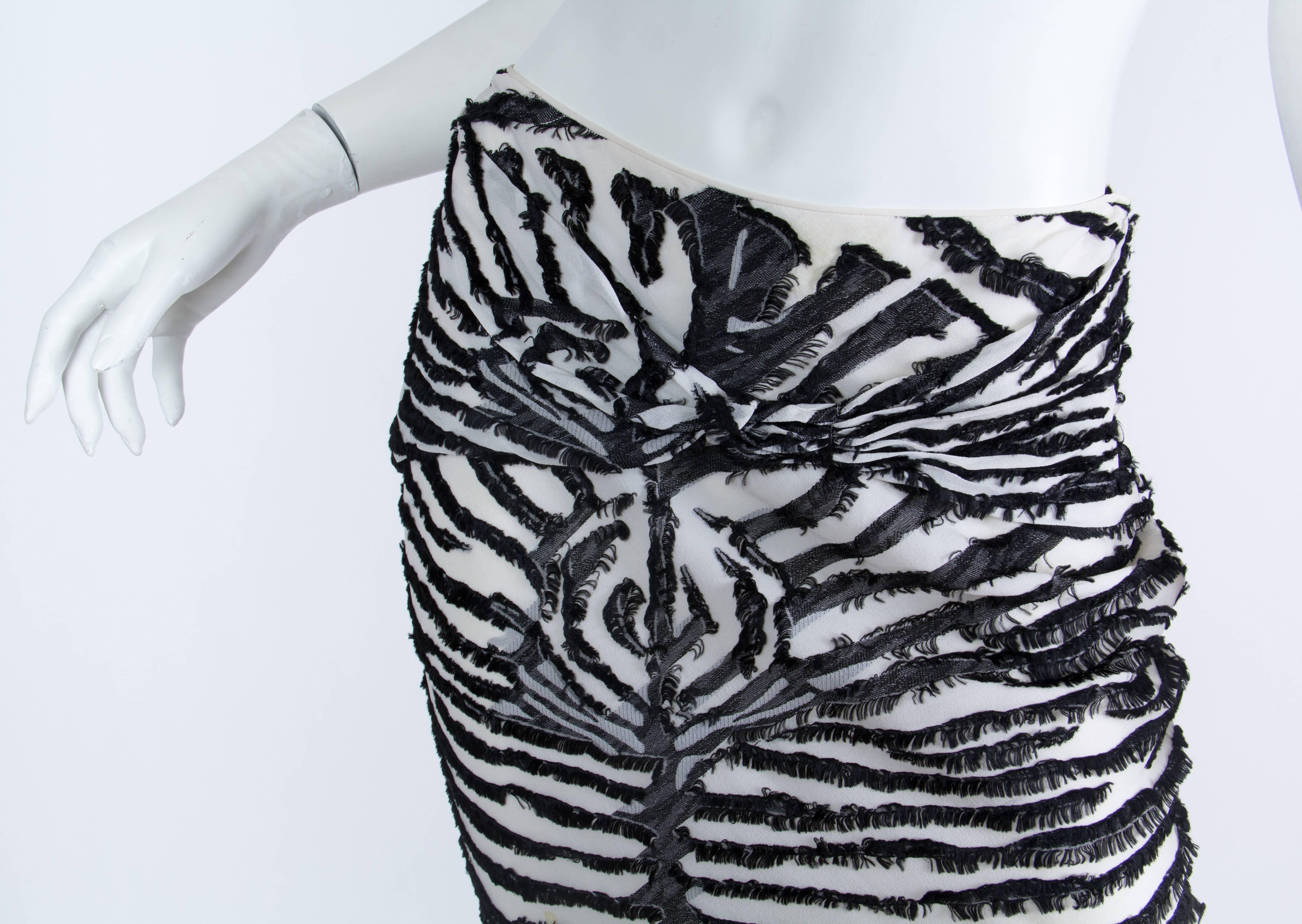 1990S JOHN GALLIANO Bias Cut Silk Fil Coupé  Zebra Skirt 3