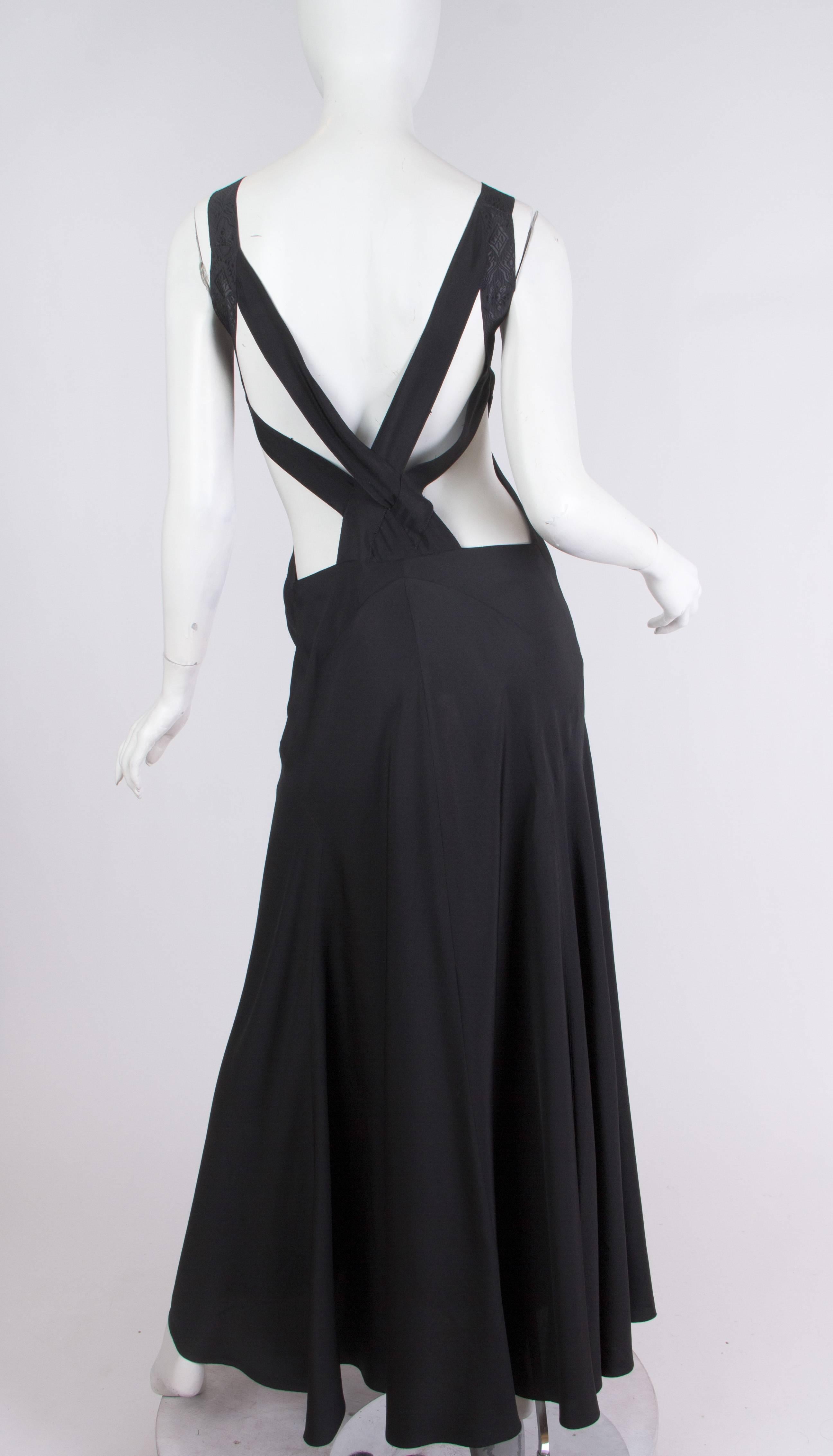 Sexy Reworked 1930s Bias Cut Gown with Cut-Outs 1