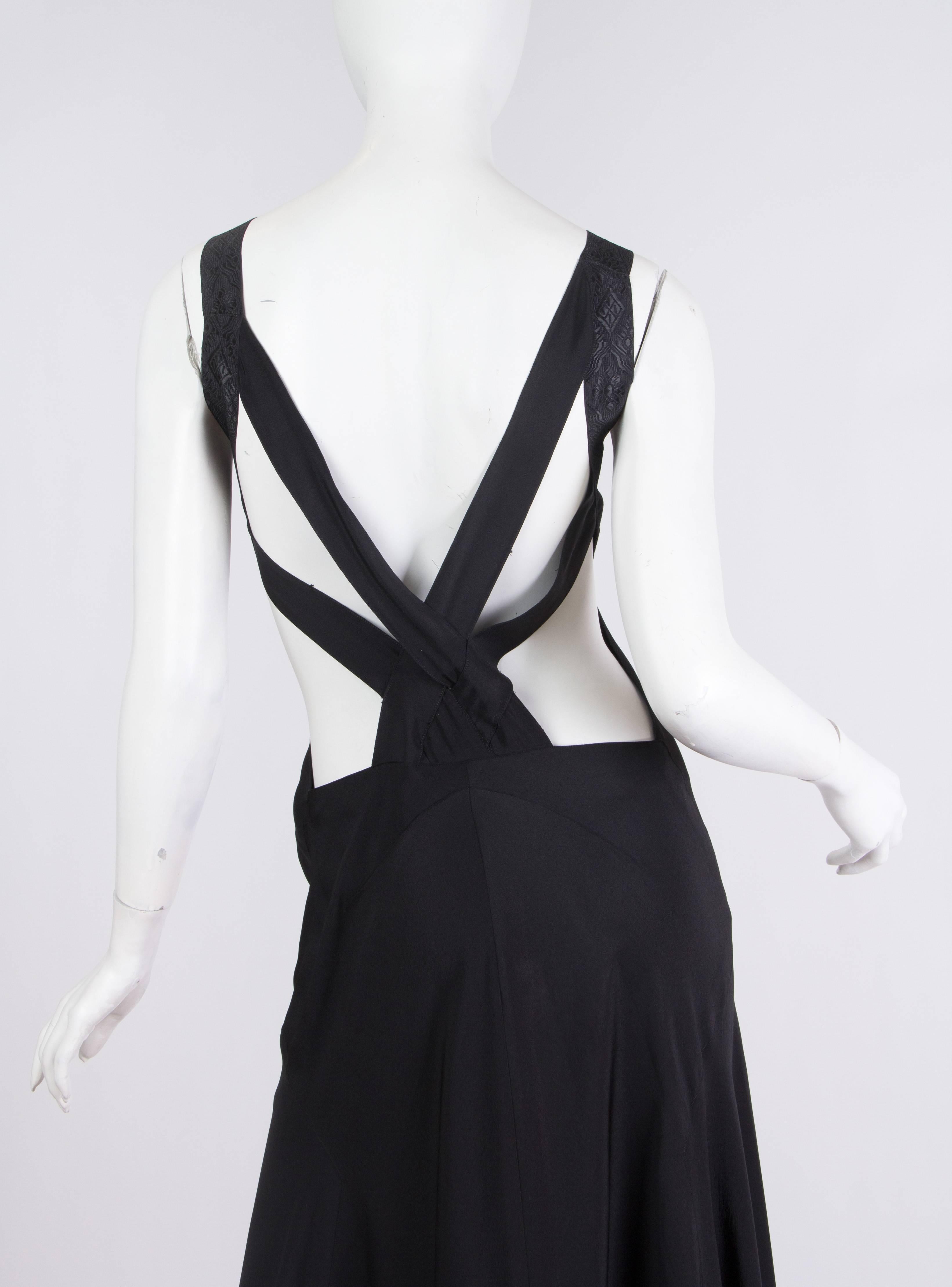 Sexy Reworked 1930s Bias Cut Gown with Cut-Outs 3