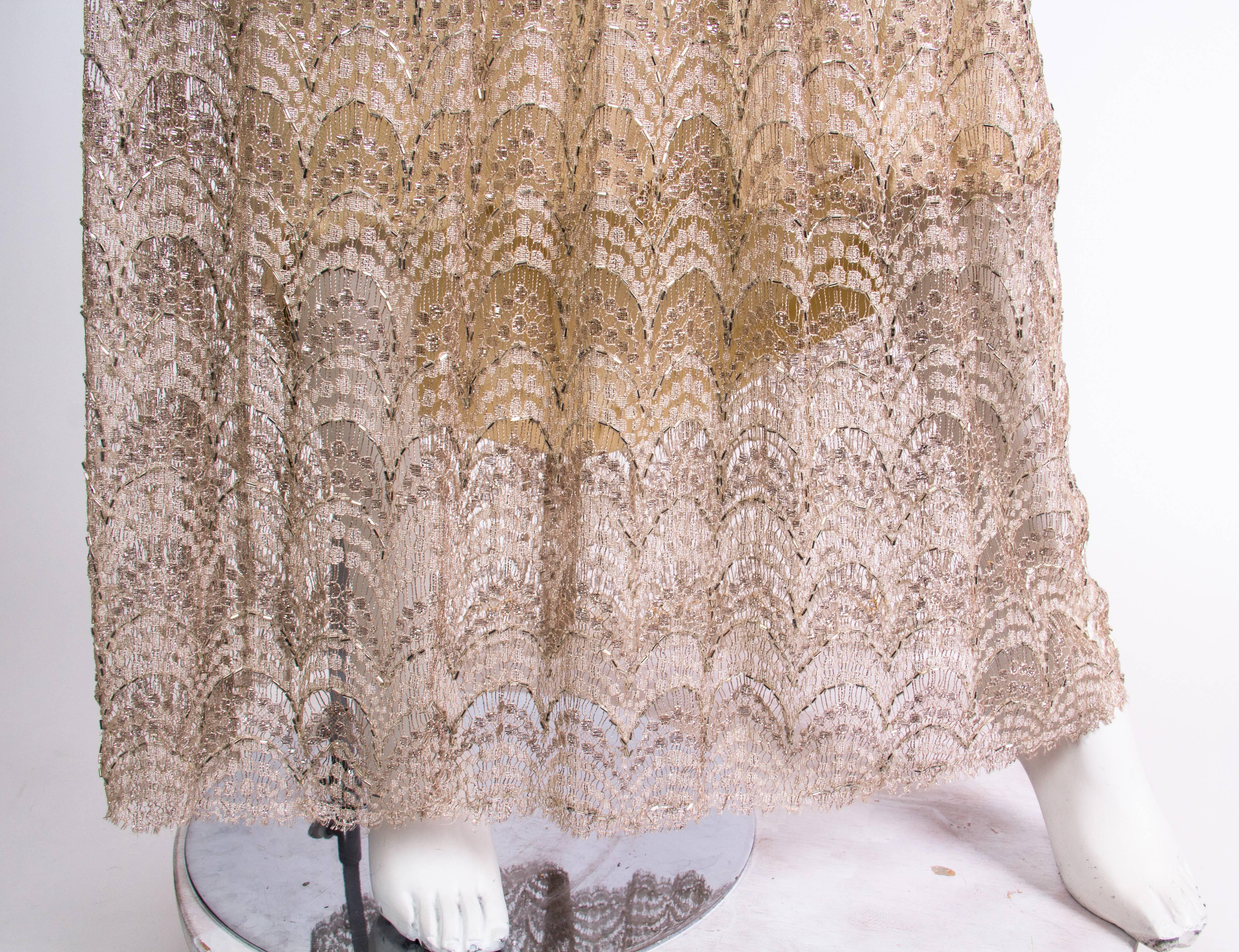 Sexy 1970s Beaded Lace Dress from Alfred Bosard 4