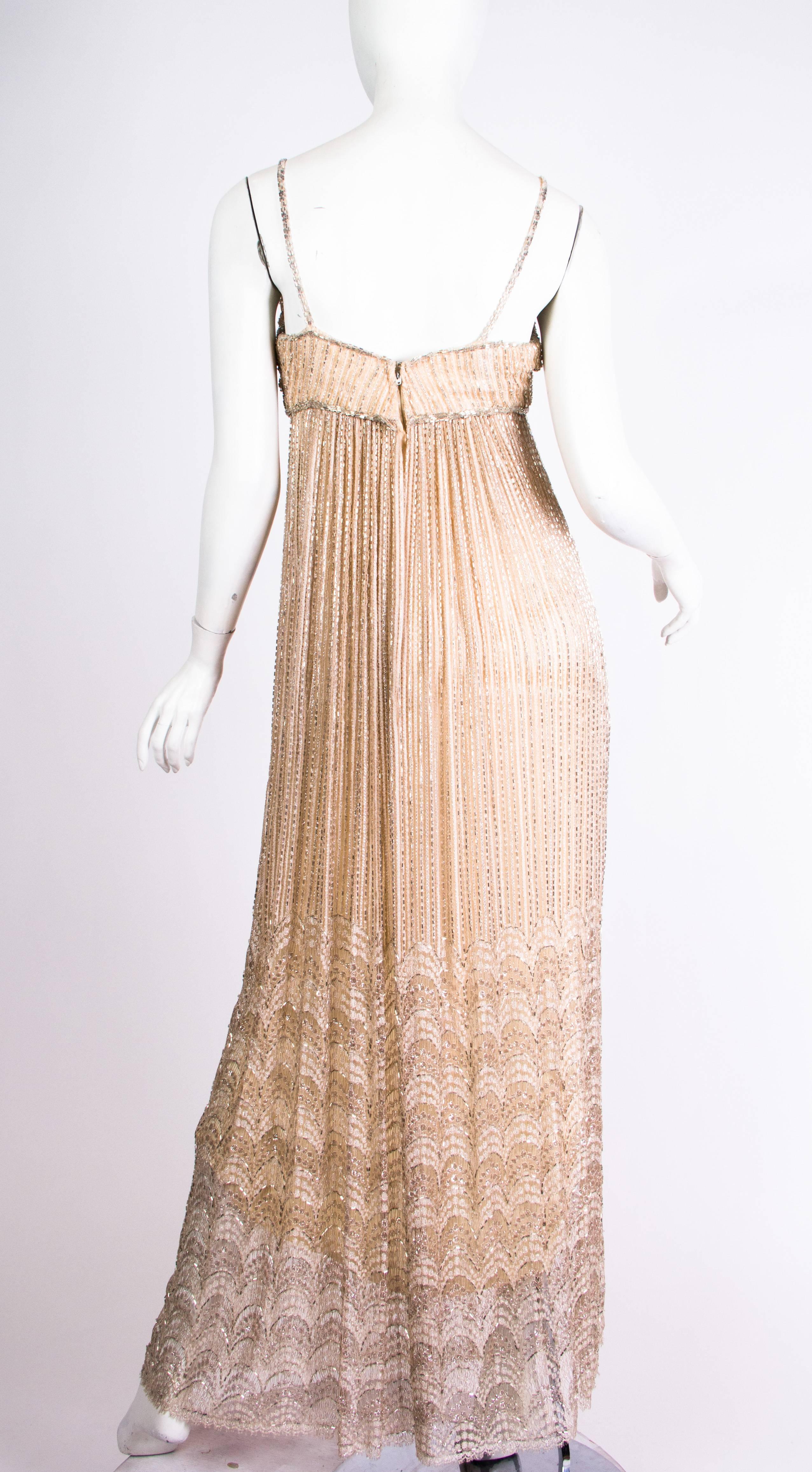 Sexy 1970s Beaded Lace Dress from Alfred Bosard 1