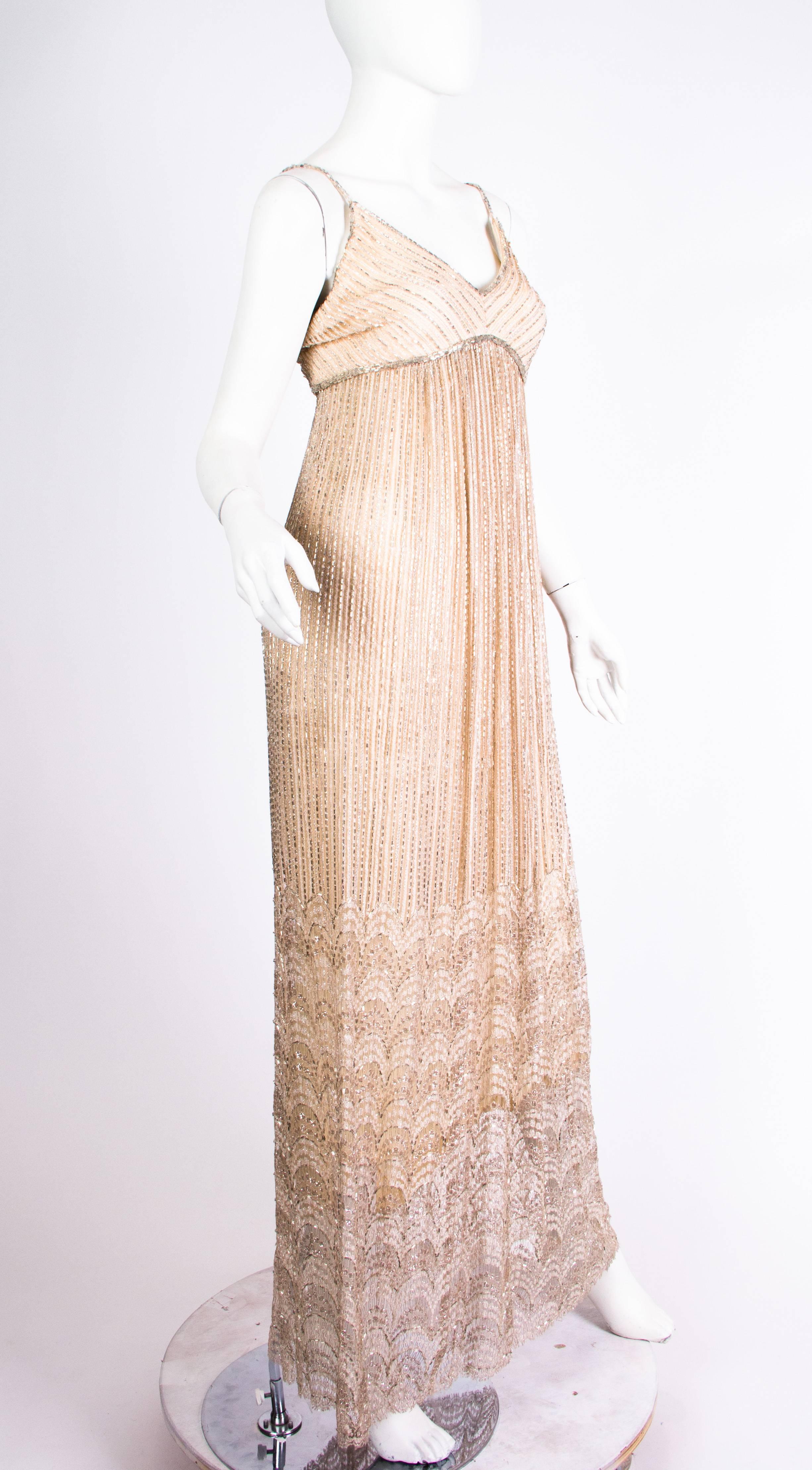 Women's Sexy 1970s Beaded Lace Dress from Alfred Bosard