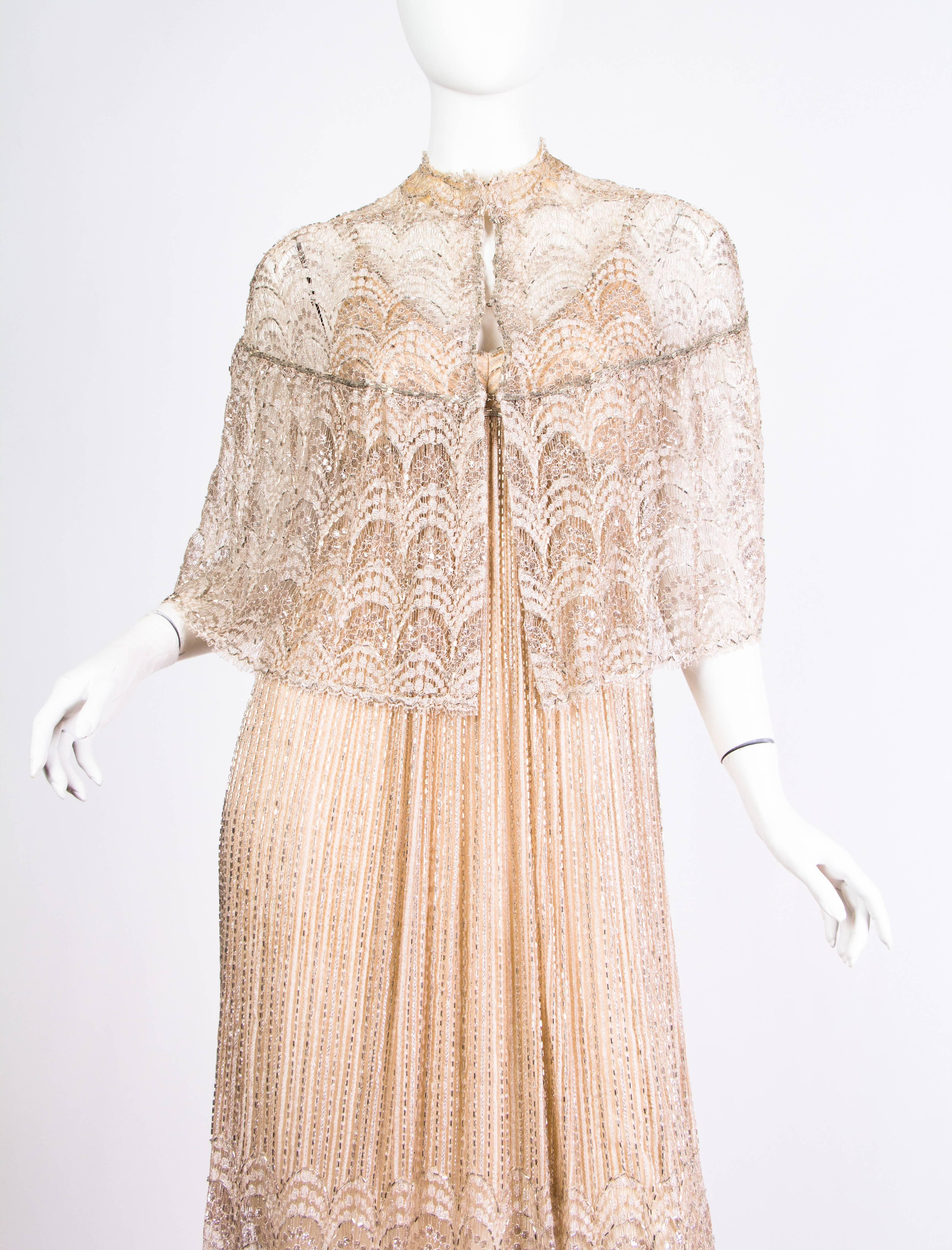 Sexy 1970s Beaded Lace Dress from Alfred Bosard 3