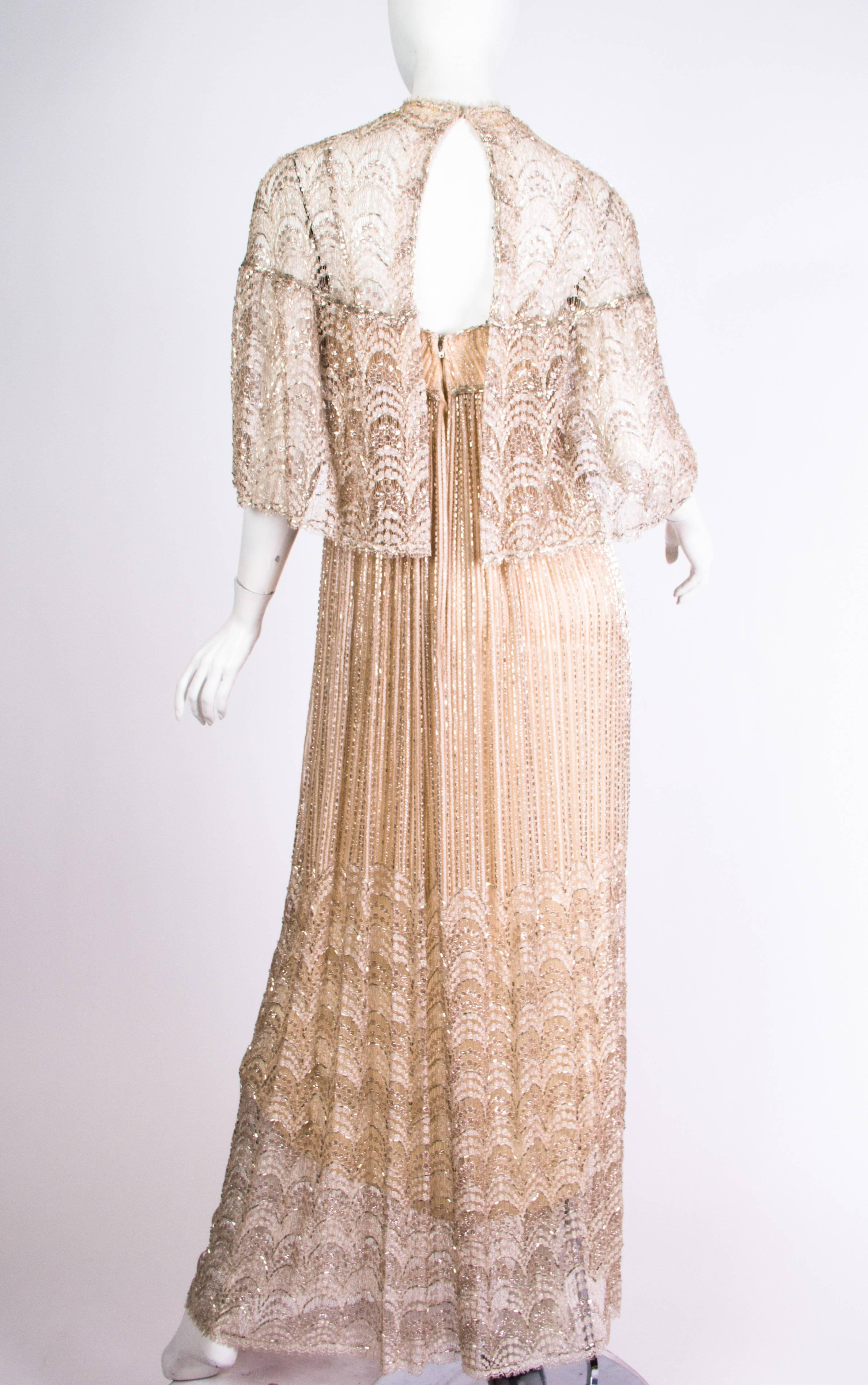 Sexy 1970s Beaded Lace Dress from Alfred Bosard 2