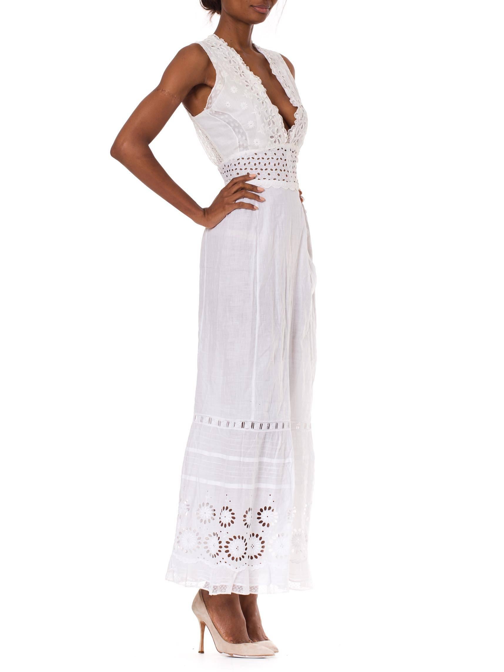 white cotton lace maxi dress