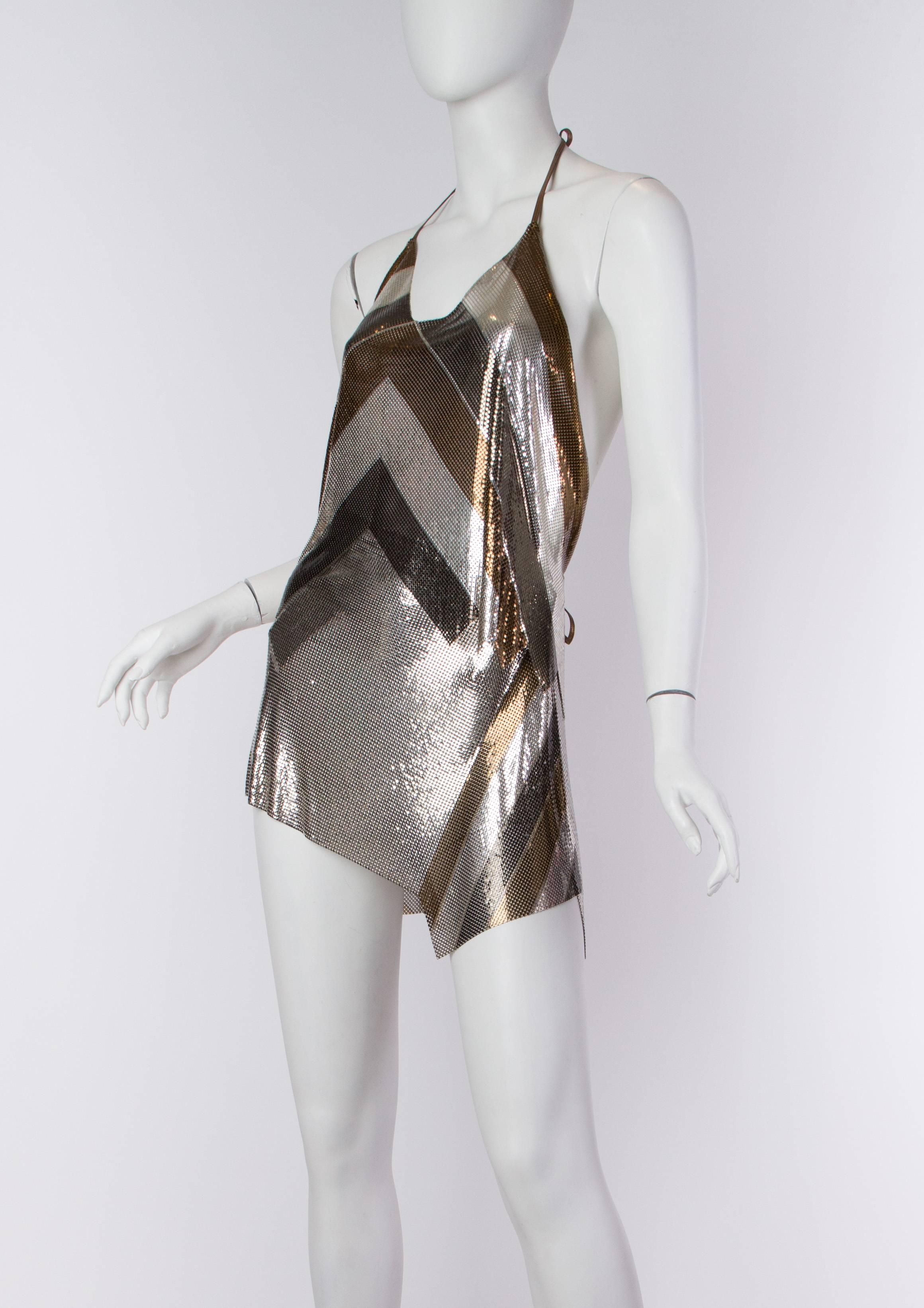 1970s Metal Mesh Haltar and Skirt In Excellent Condition In New York, NY