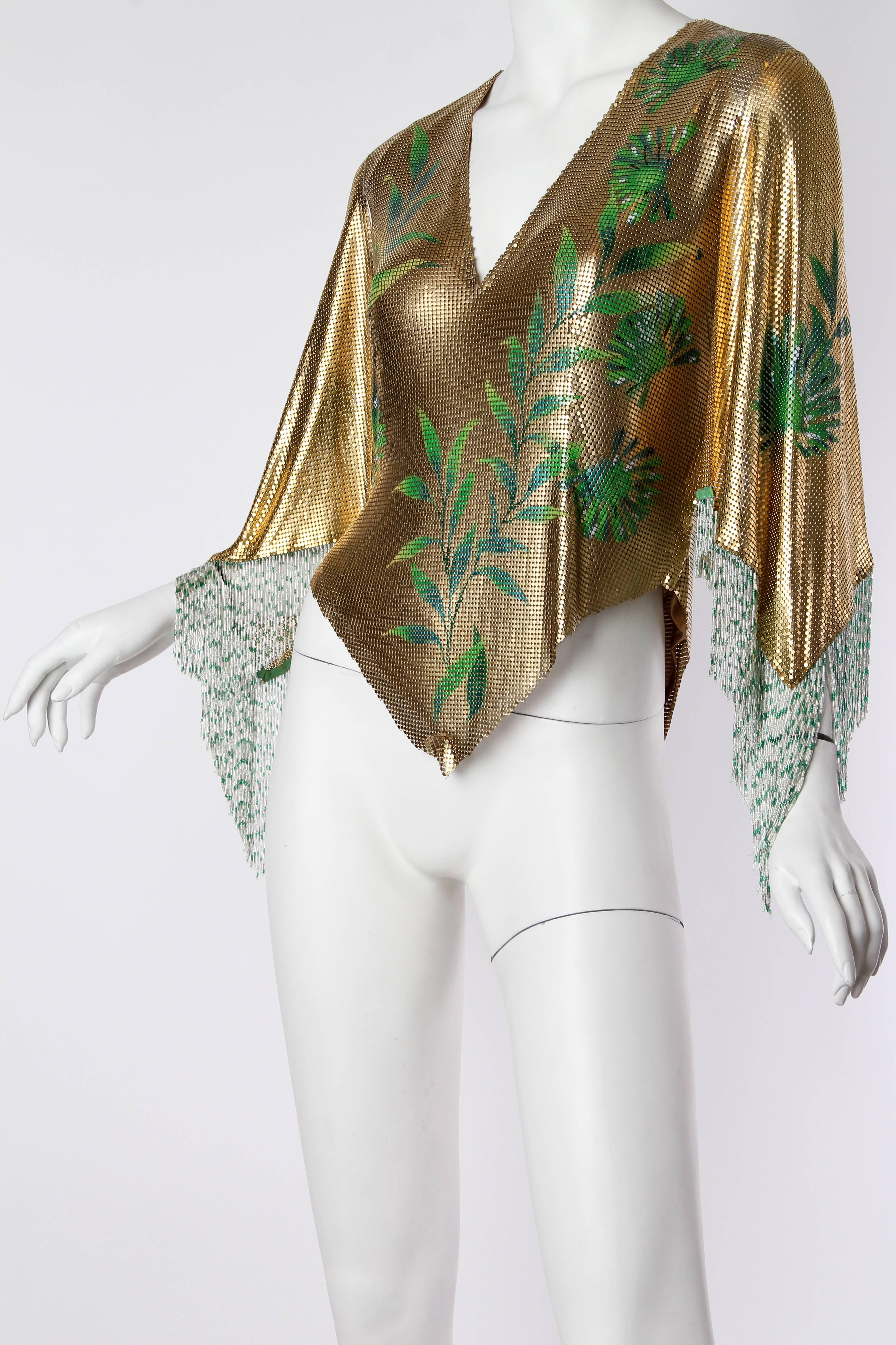 Exceptionally Rare Hand Painted Gianni Versace Couture Metal Mesh Top 1