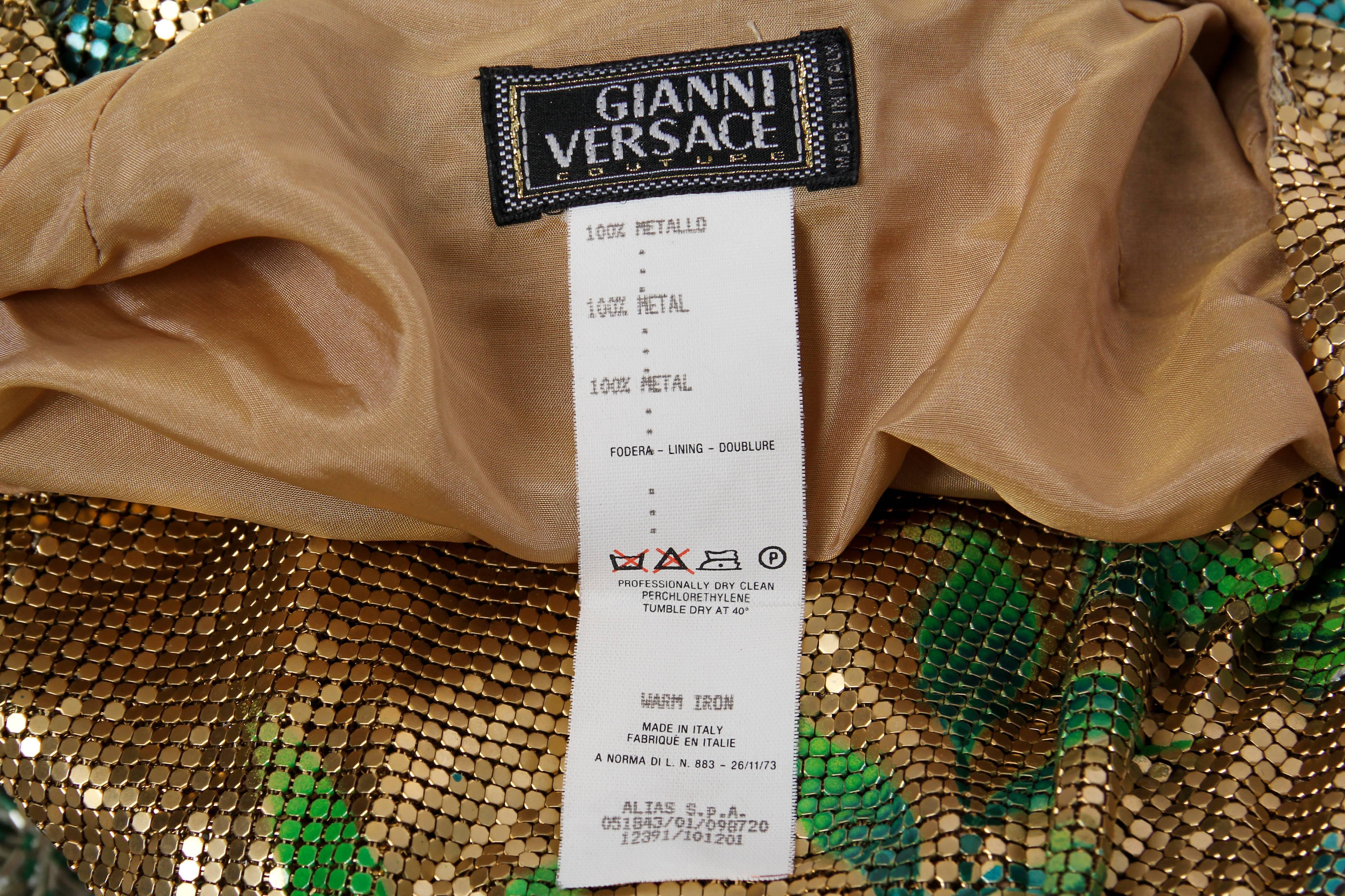 Exceptionally Rare Hand Painted Gianni Versace Couture Metal Mesh Top 5