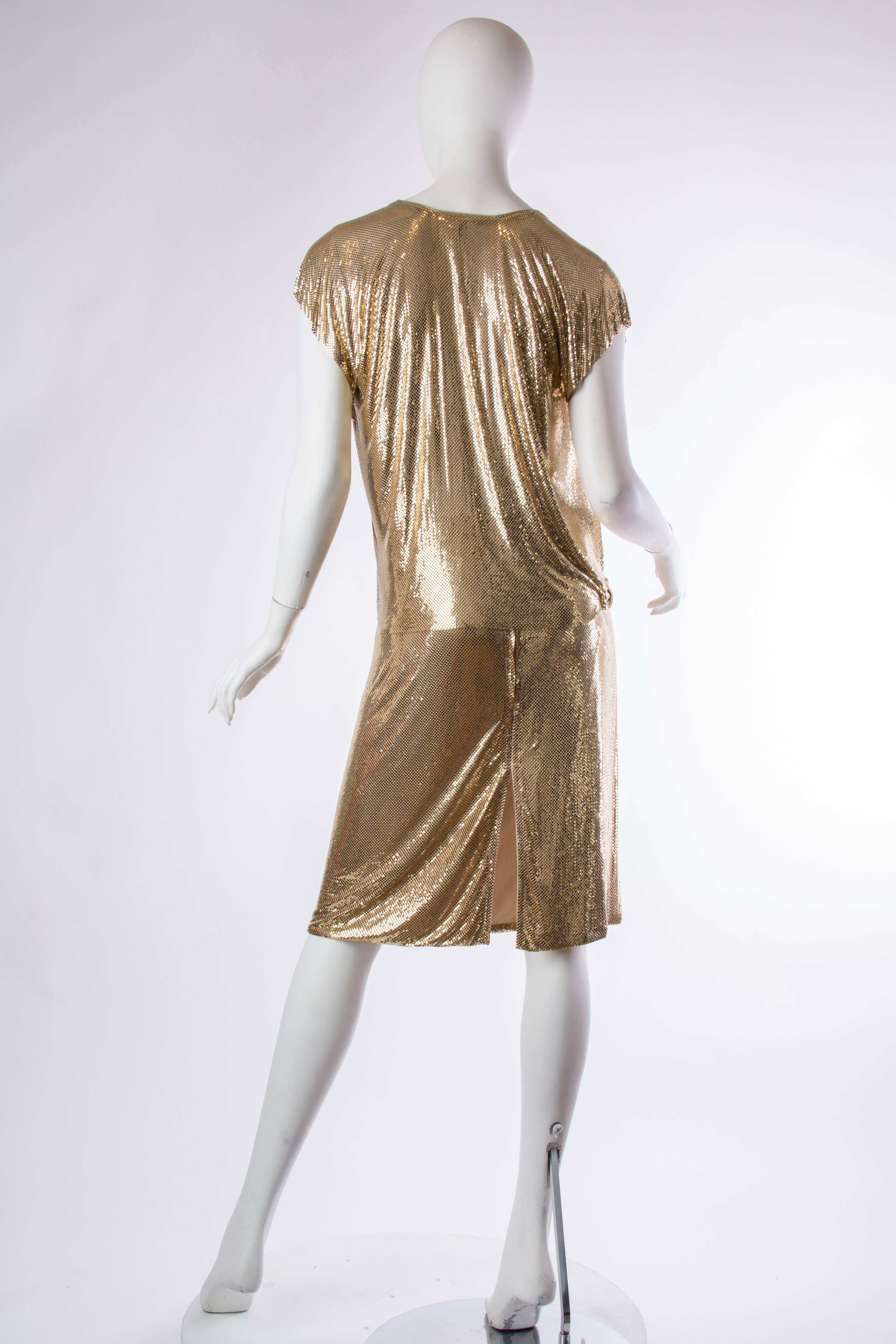 Ferrara Whiting and Davis Gold Metal Mesh Ensemble In Excellent Condition In New York, NY