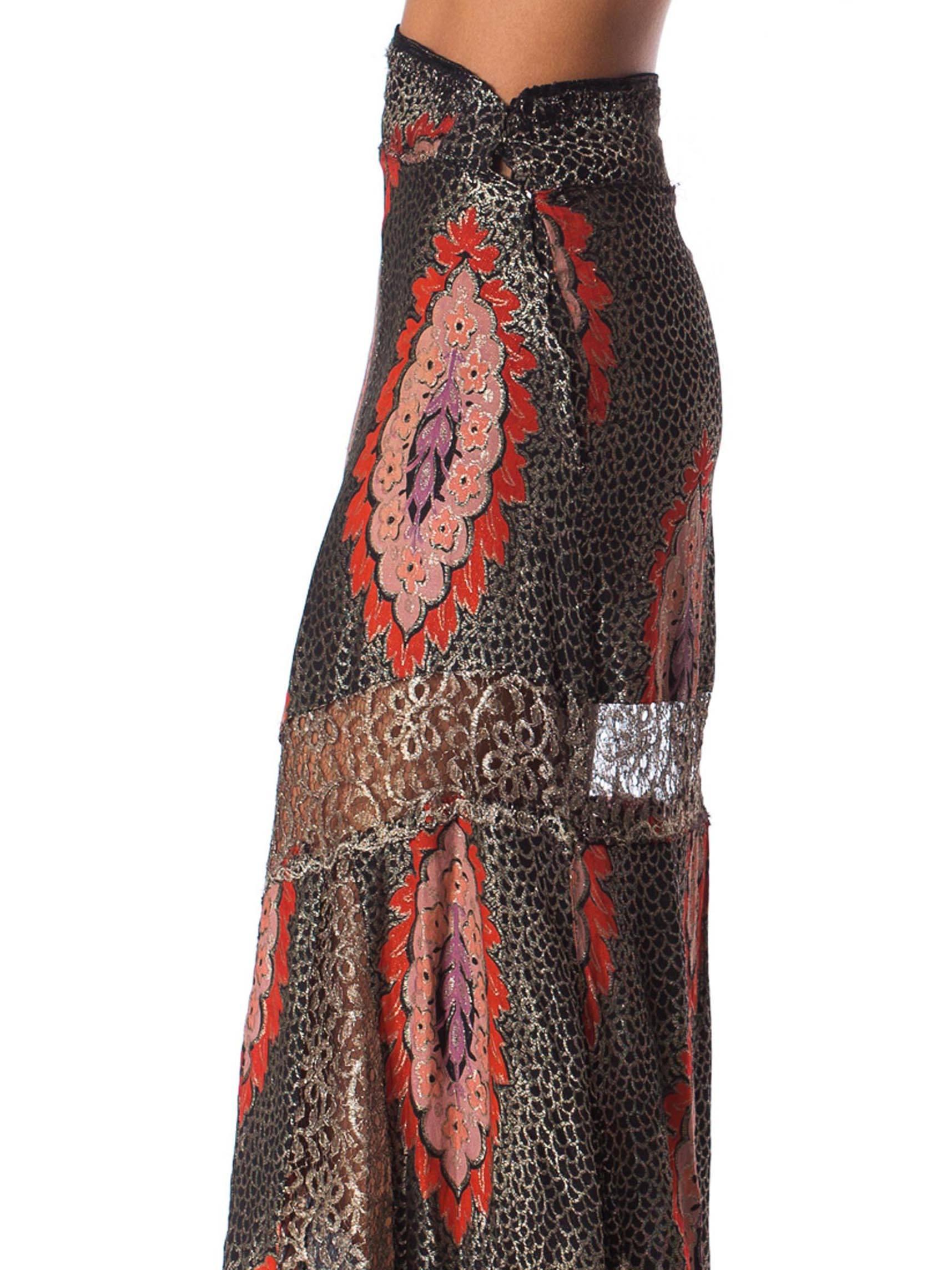1930S Silk Blend Lamé Skirt For Sale 2