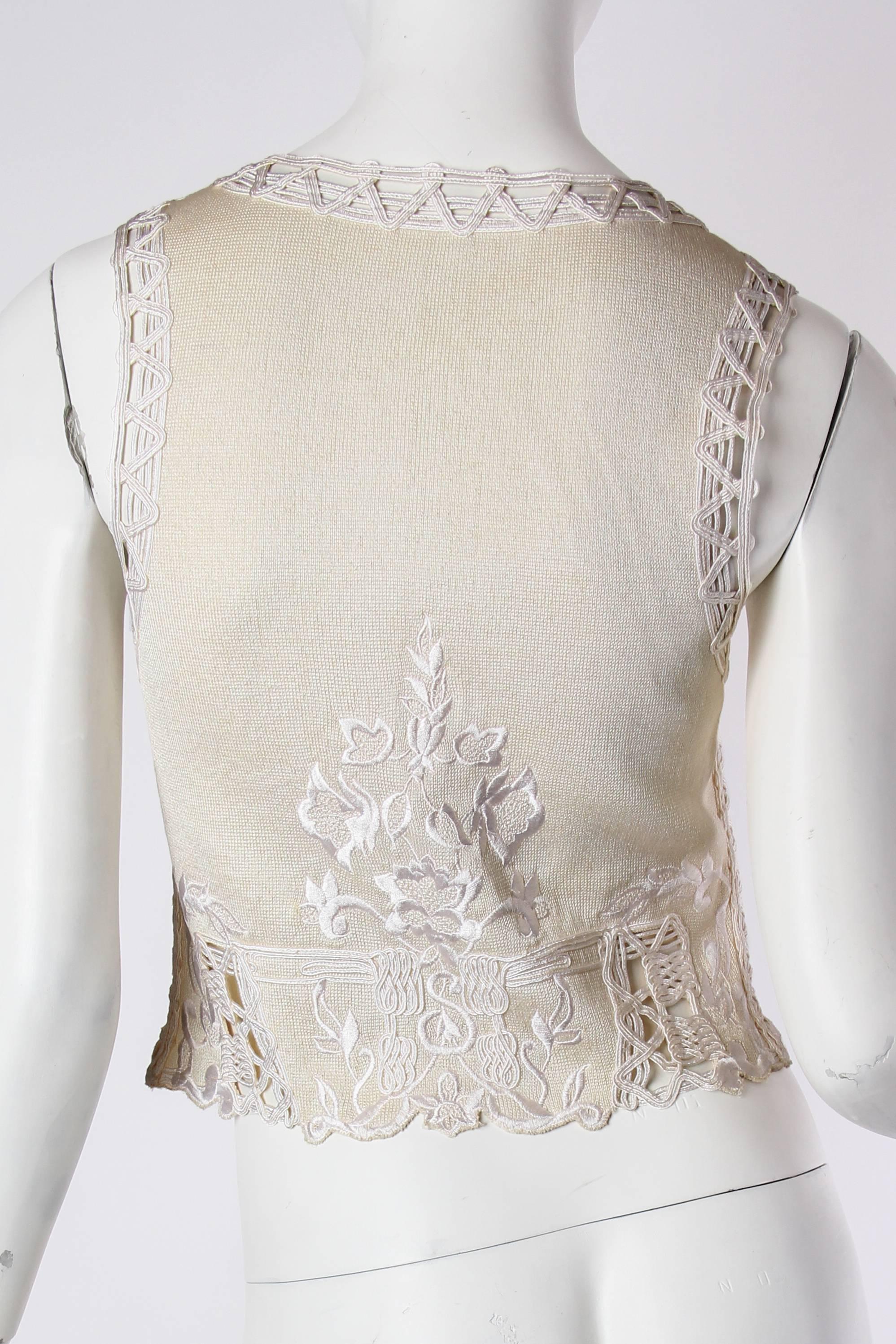 Valentino Embroidered Knit Vest 2