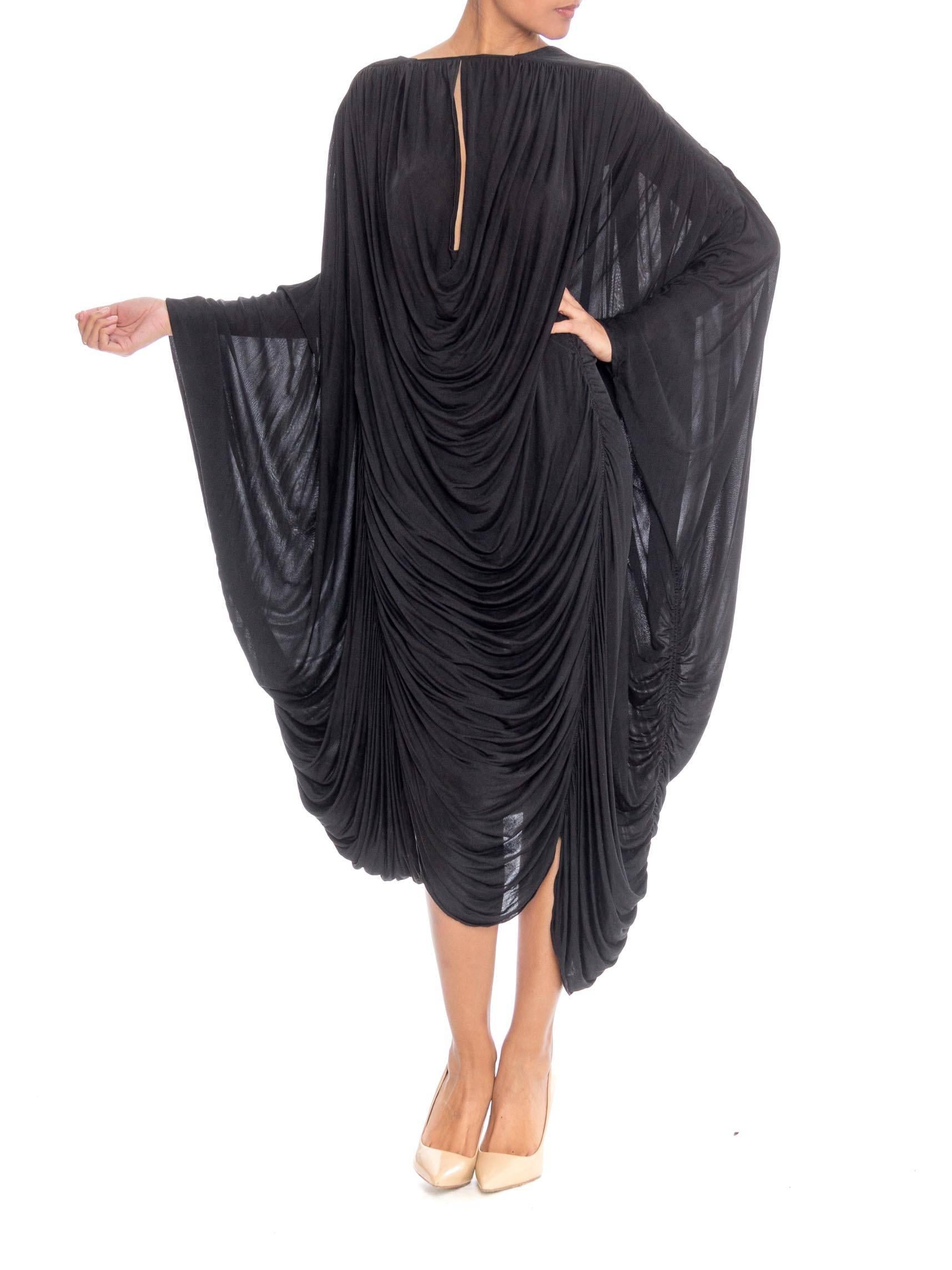 Black Extraordinarily Rare Very Early Issey Miyake Silk Jersey Dress