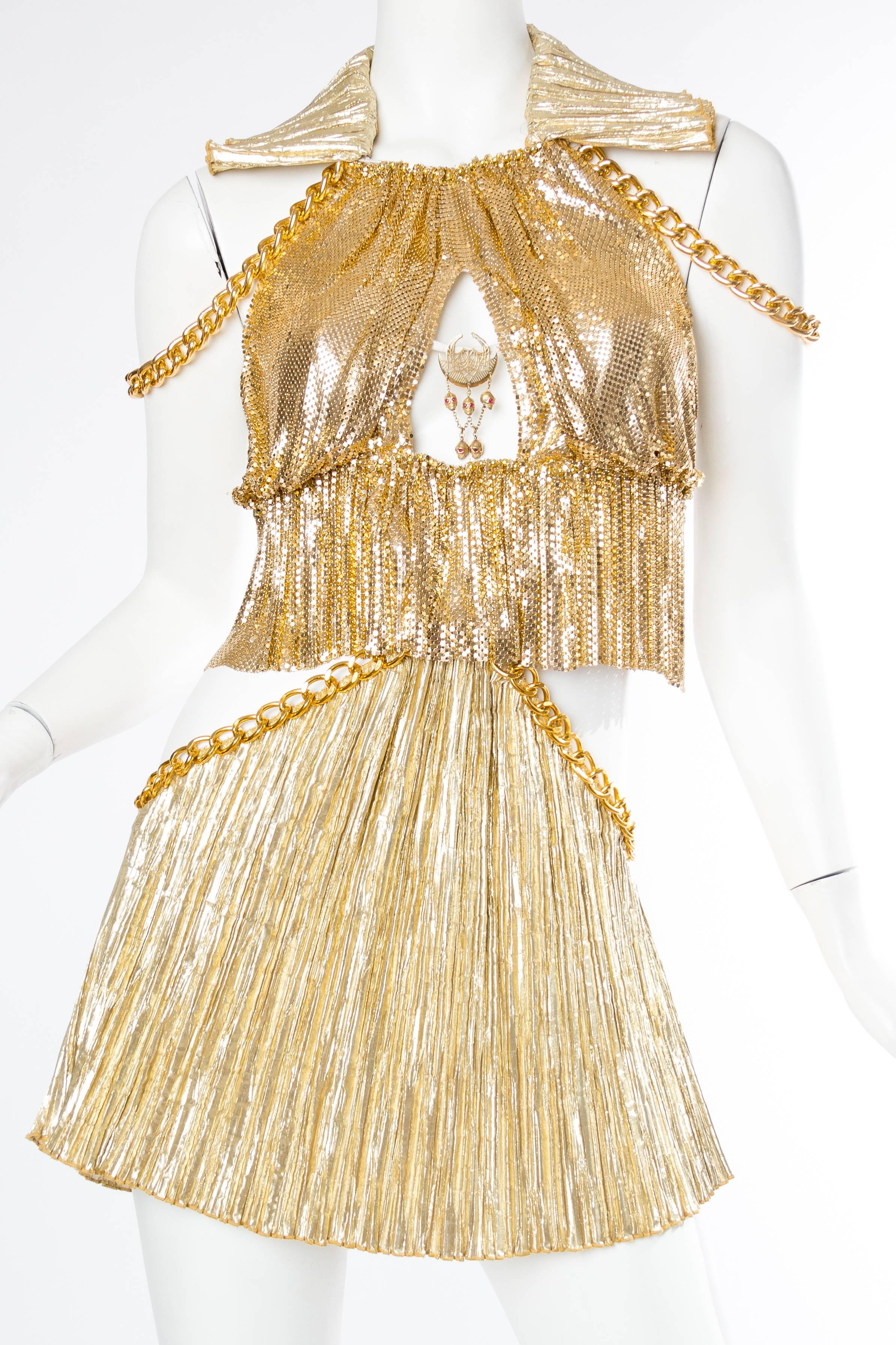 Women's Gold Metal-Mesh and Chain Showgirl Dream Dress