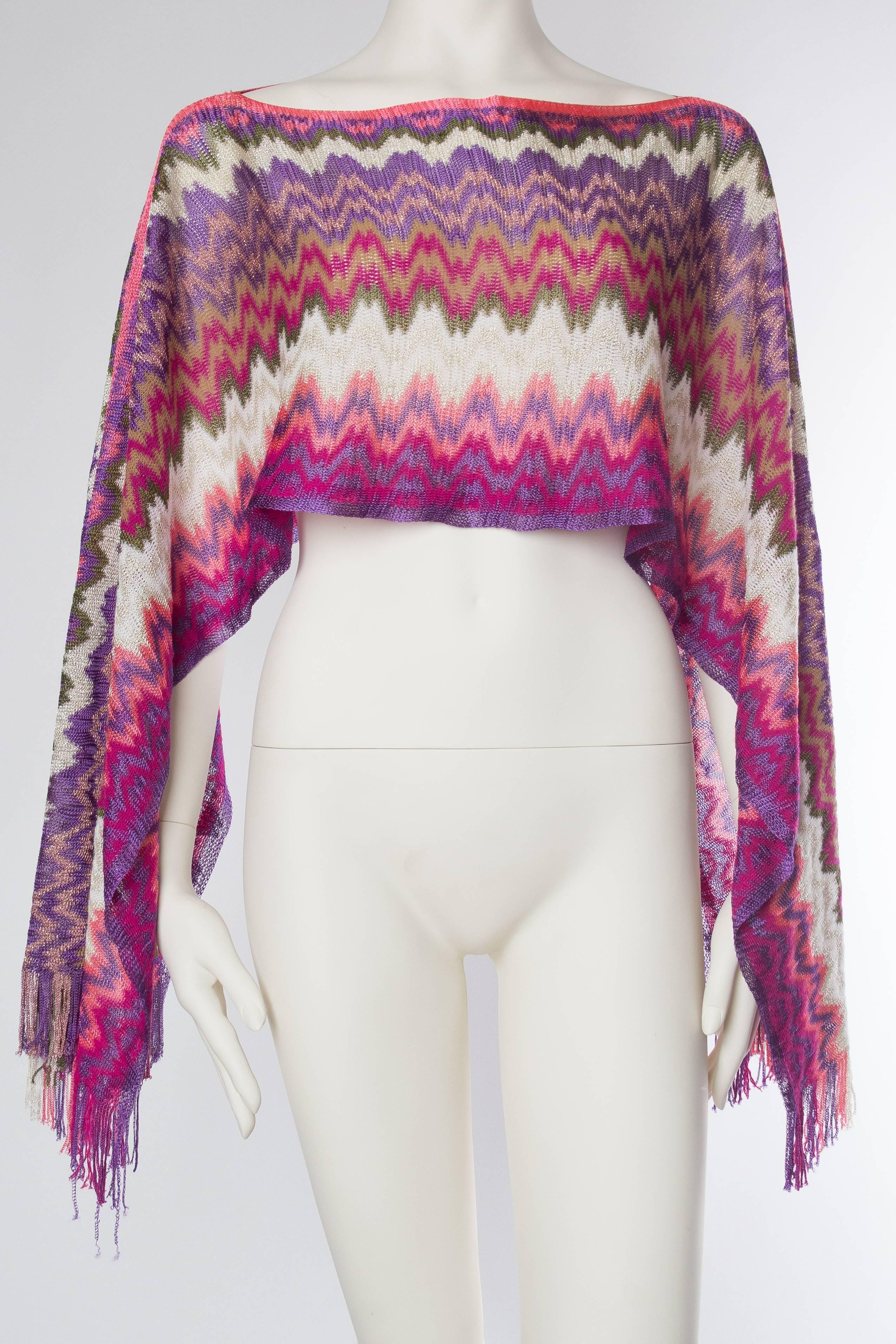 Pink Missoni 3-Way Wear Scarf Top with Fringe