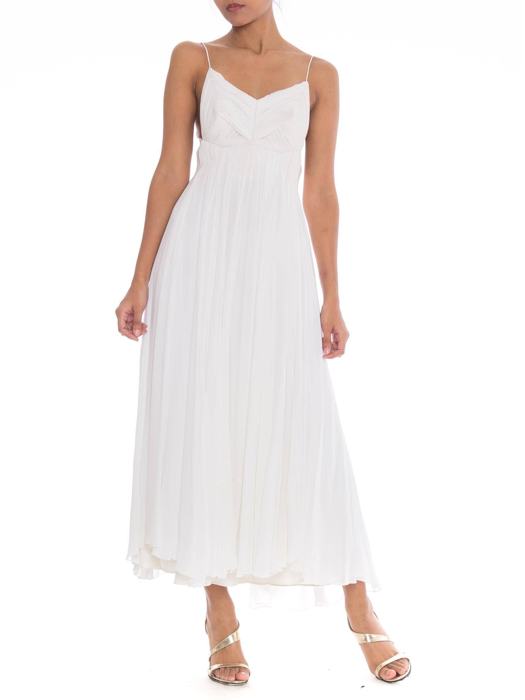 Exquisite Madame Gres Style Pleated Chiffon Dress In Excellent Condition In New York, NY