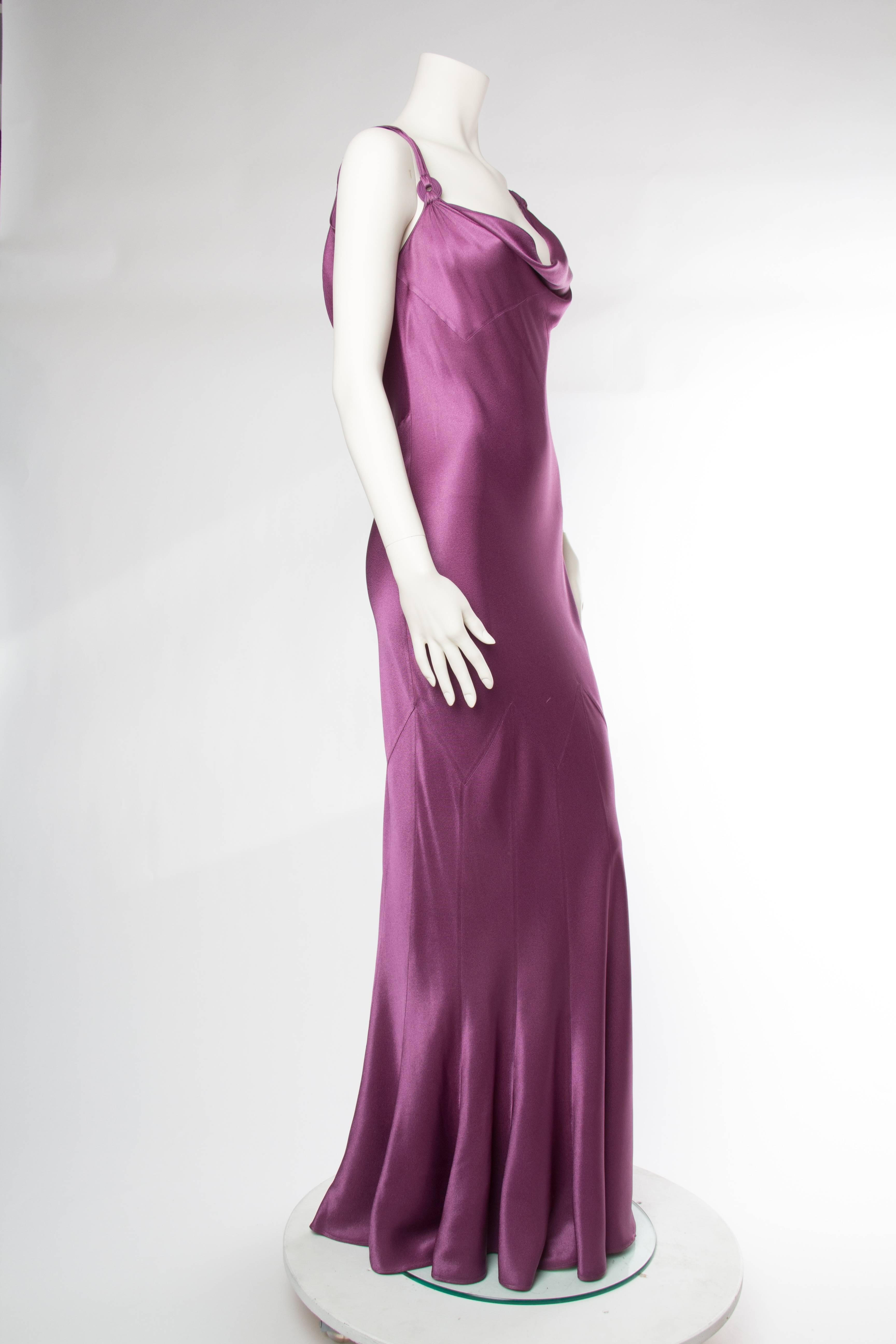 John Galliano 1930s Style Bias Cut Satin Gown with Matching Stole In Excellent Condition In New York, NY