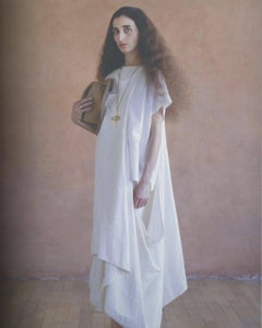 1990S COMME DES GARCONS Cream Cotton Minimalist Two Piece Dress