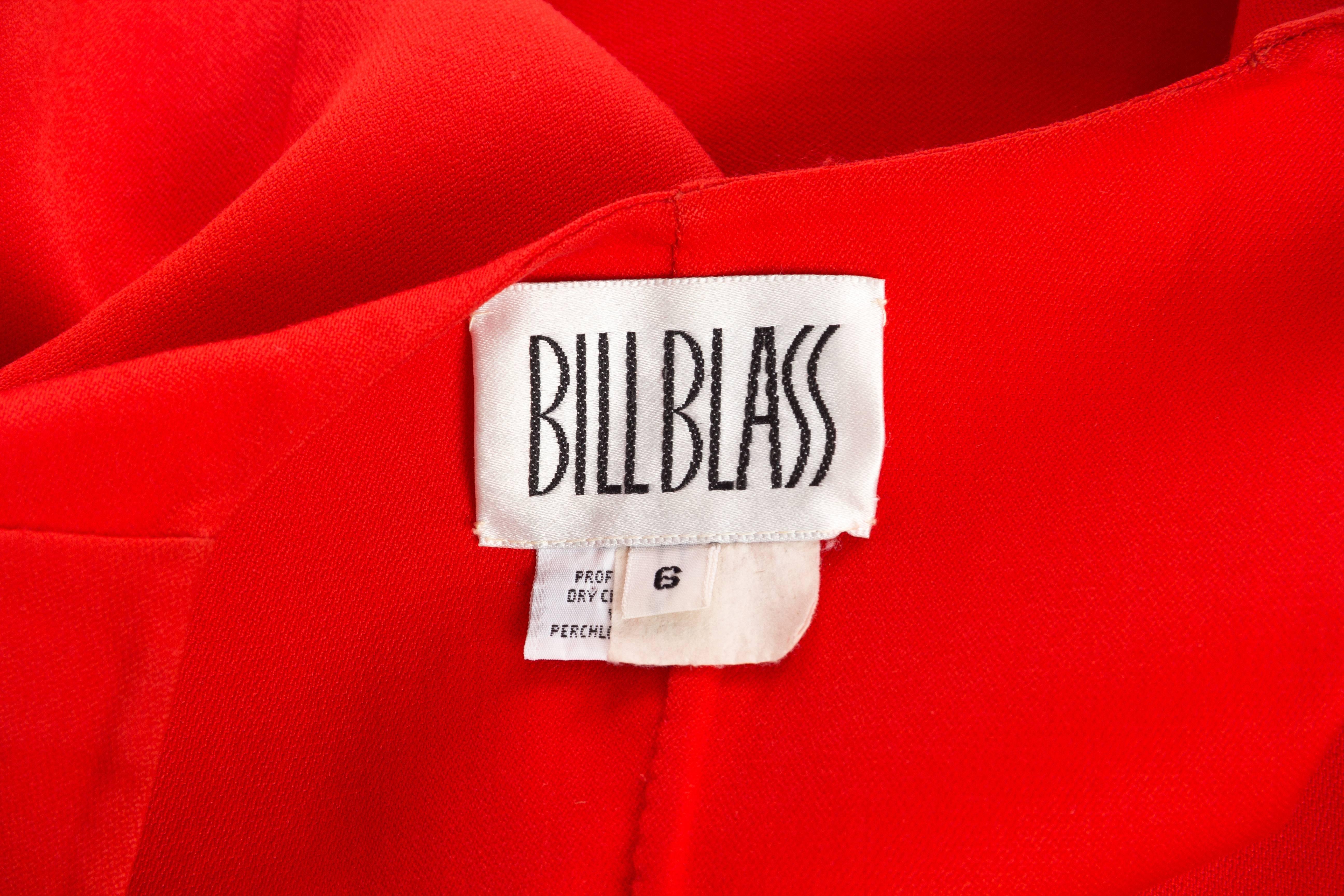 1990'S BILL BLASS Persimmon Red Wool Jacket For Bergdorf Goodman 7