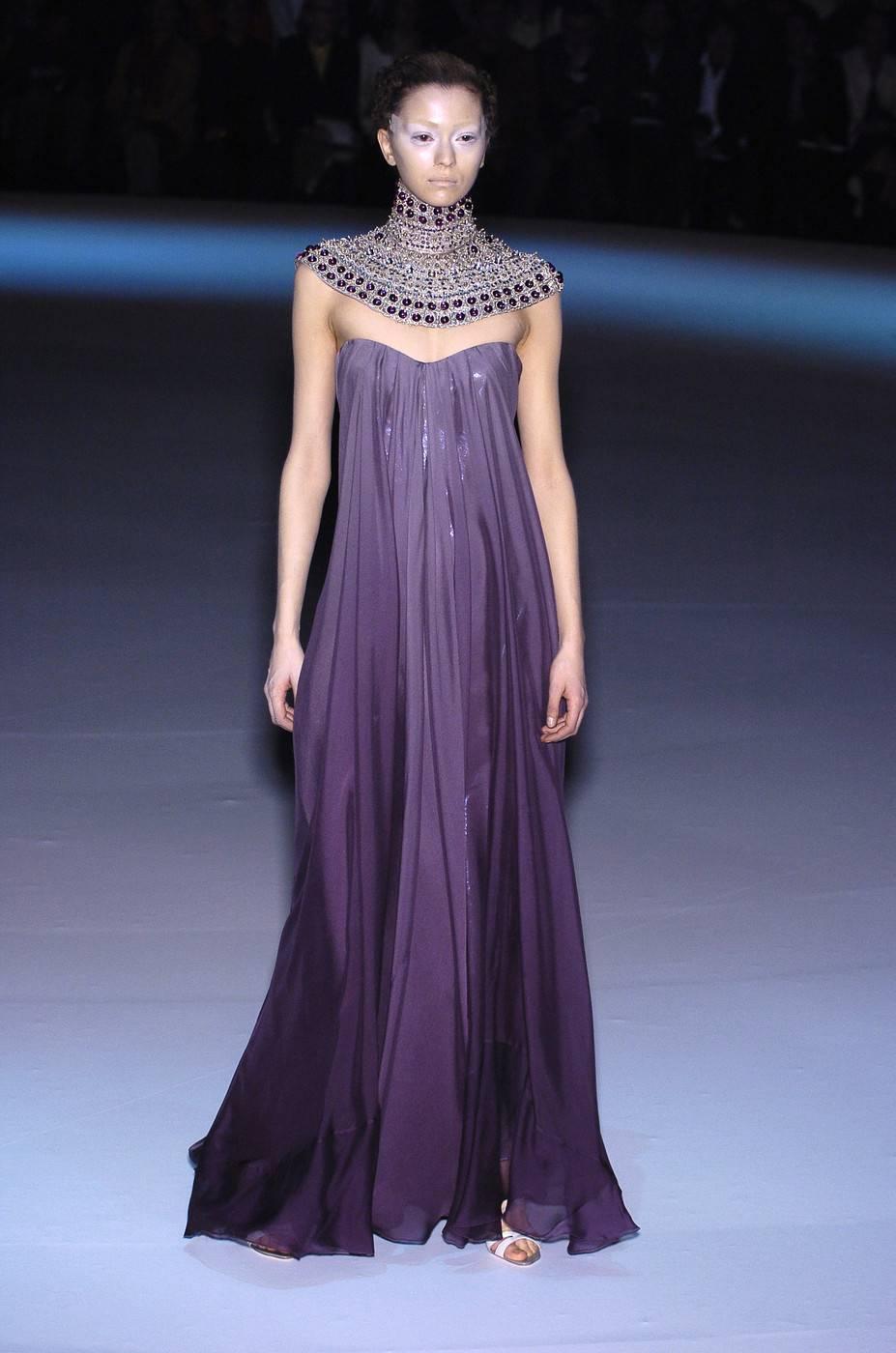 Vestido morado McQueen, Otoño/Invierno 2004 en Excelente estado para la venta en New York, NY