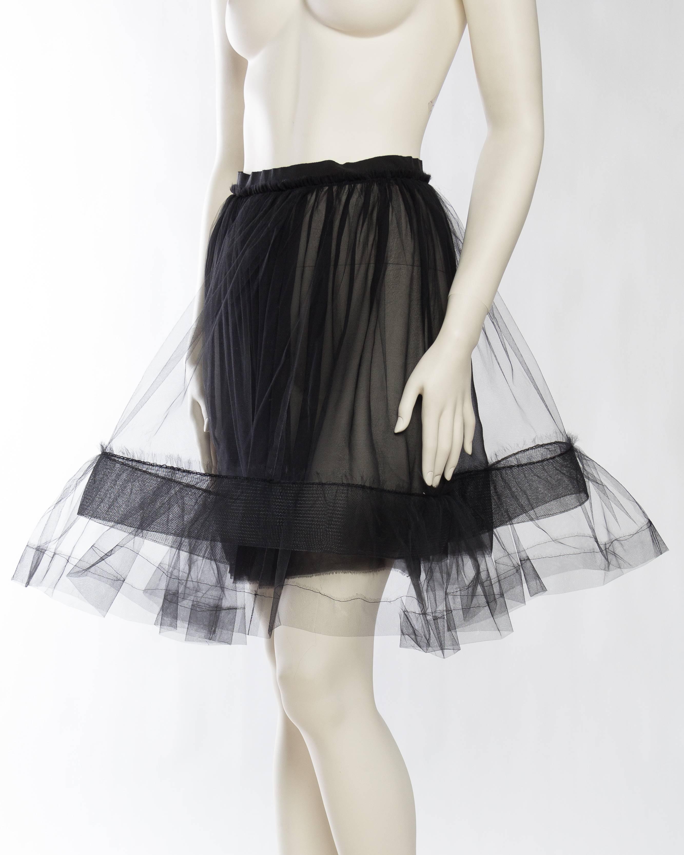 Lanvin Sheer Tulle and Chiffon Skirt In Excellent Condition In New York, NY