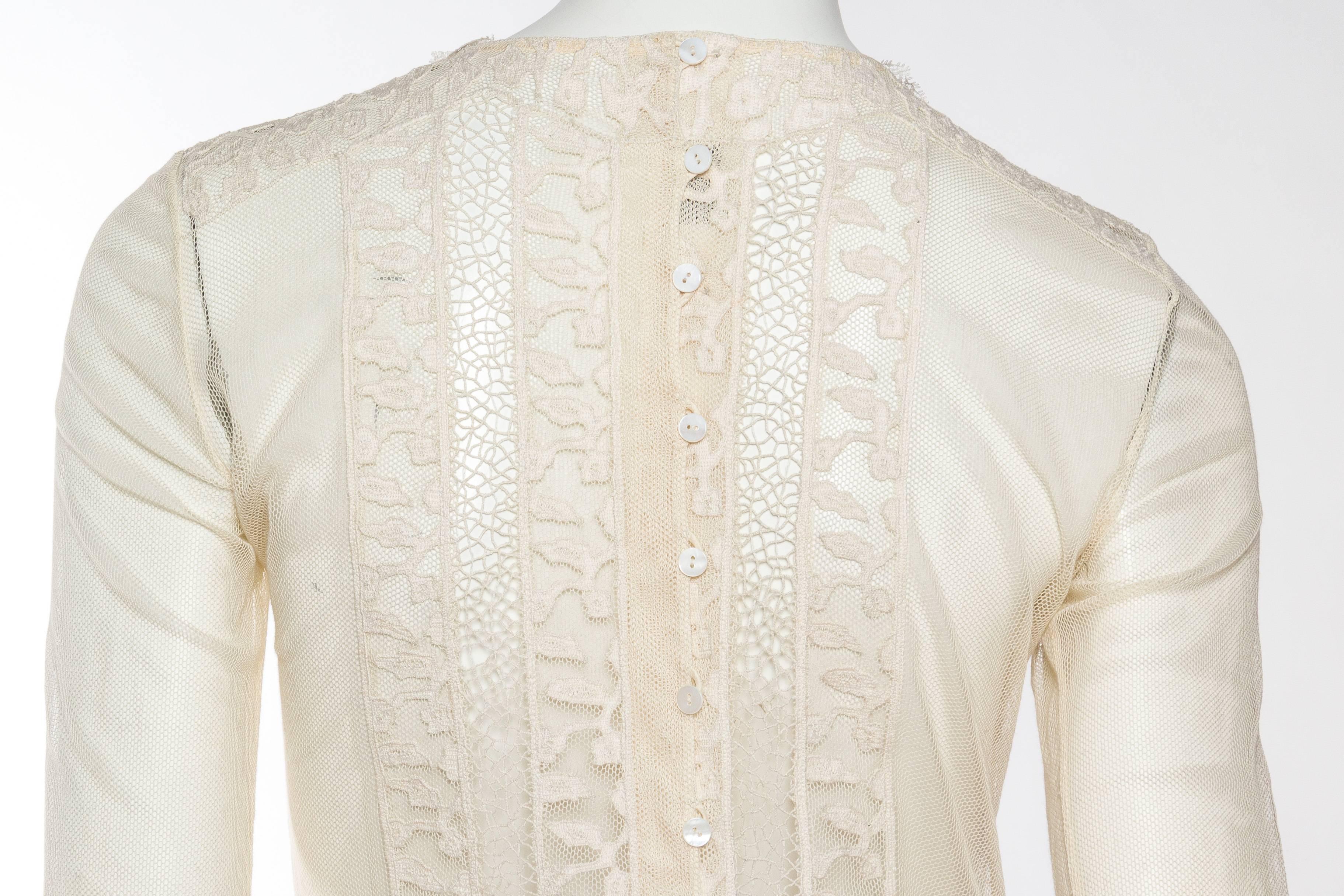 Victorian Style Lace & Net Blouse by Oscar De La Renta 2