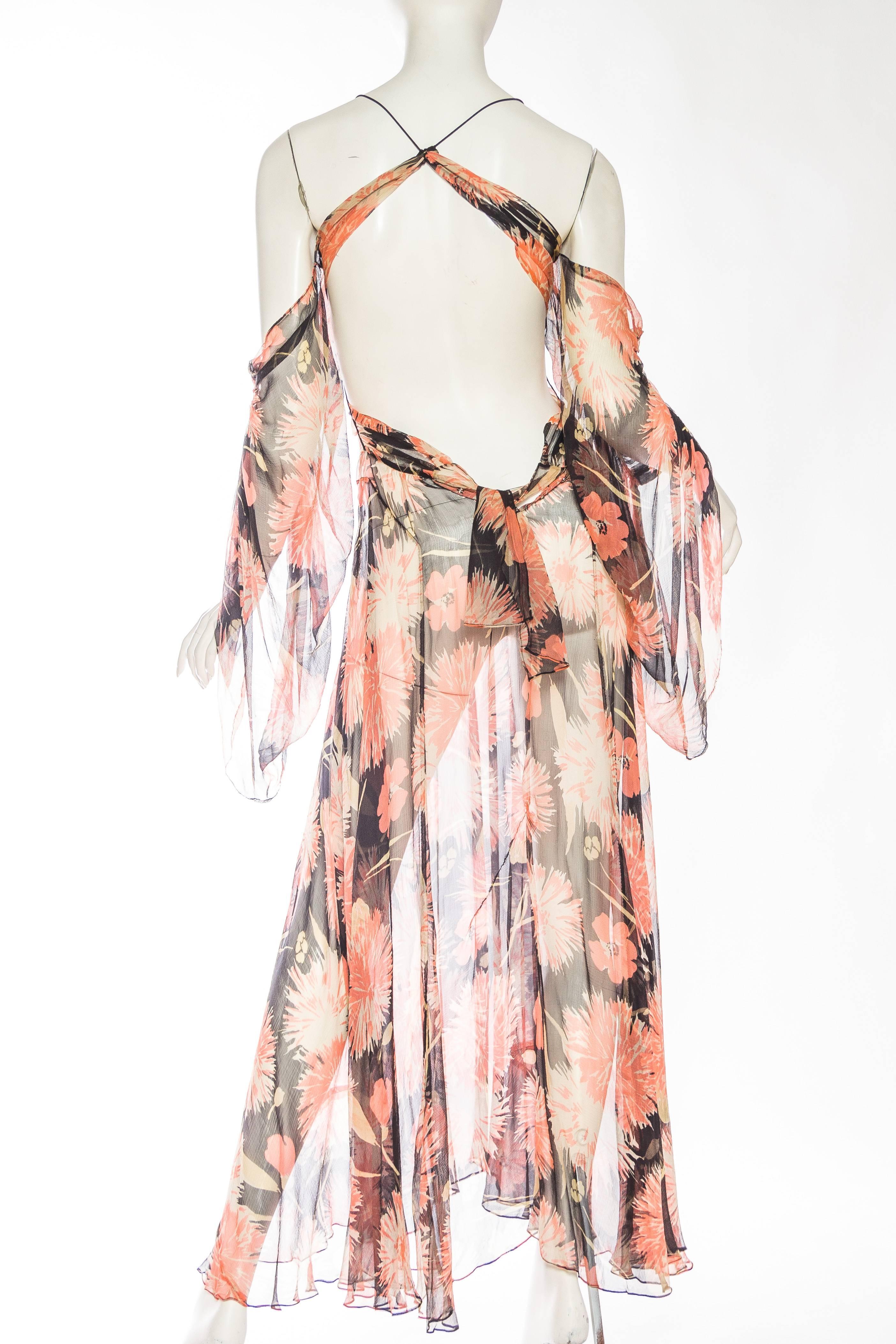 Women's Rebuilt 1930s Sheer Silk Chiffon Dress