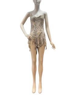 Morphew Collection Silver & White Silk Chiffon Floral Beaded Upcycled Fairy Cock