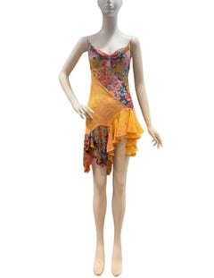 Collection Morphew : mousseline de soie multicolore jaune et orange, ornée de perles, issue du surcyclage