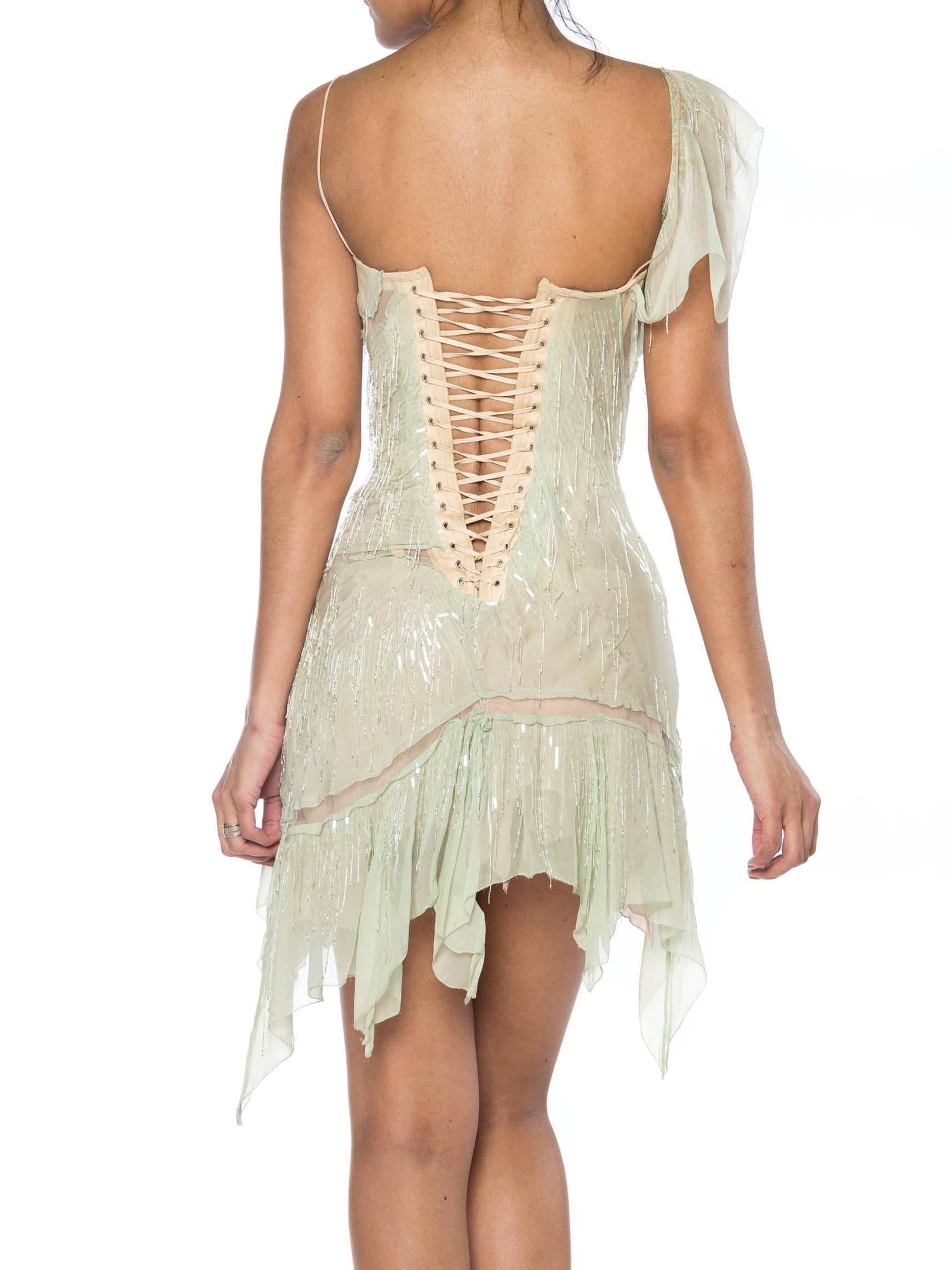 chiffon draped corset dress