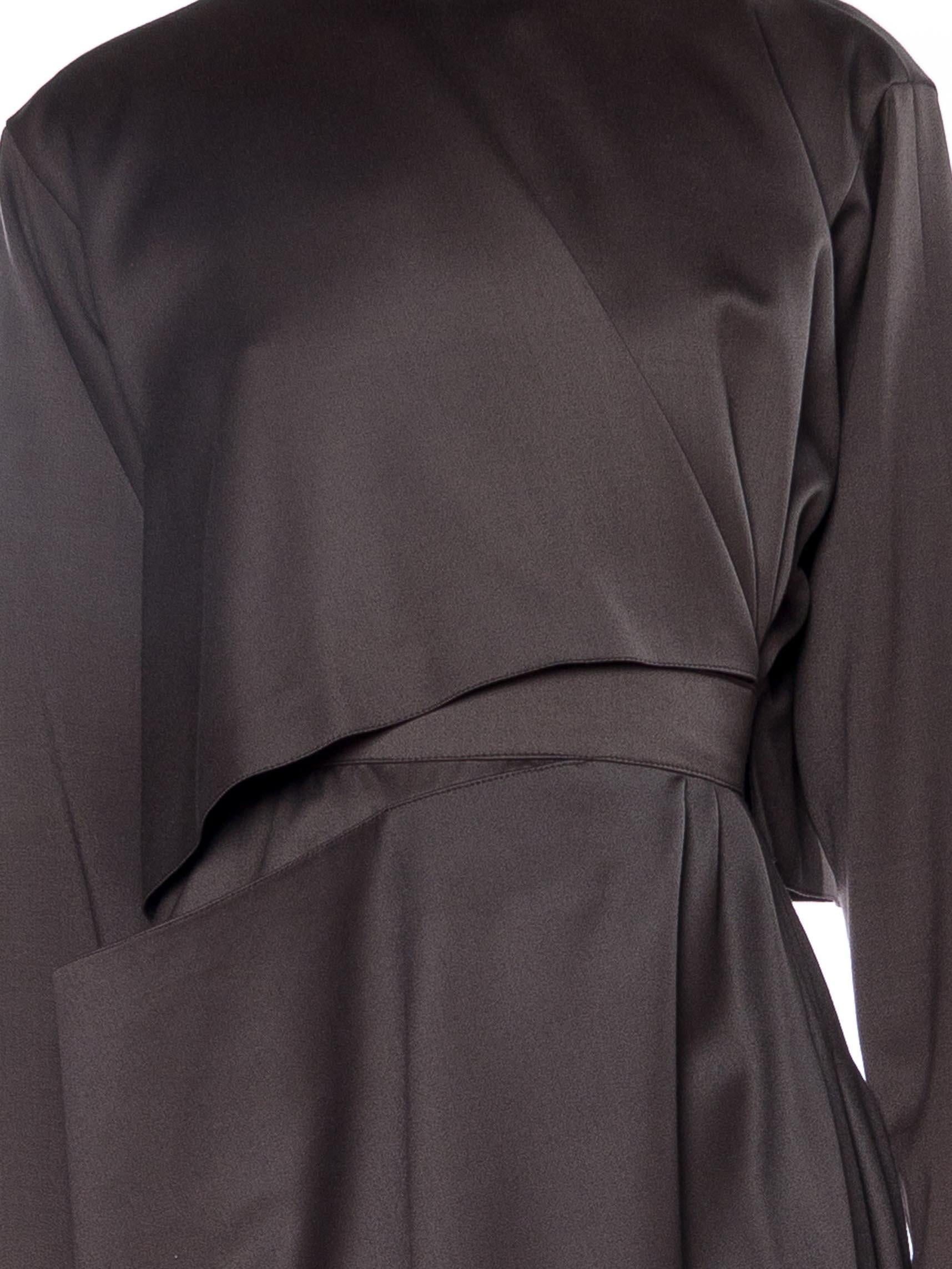 1980S Bernard Perris Chocolate Brown Asymetrical Structure Layered Dress 1