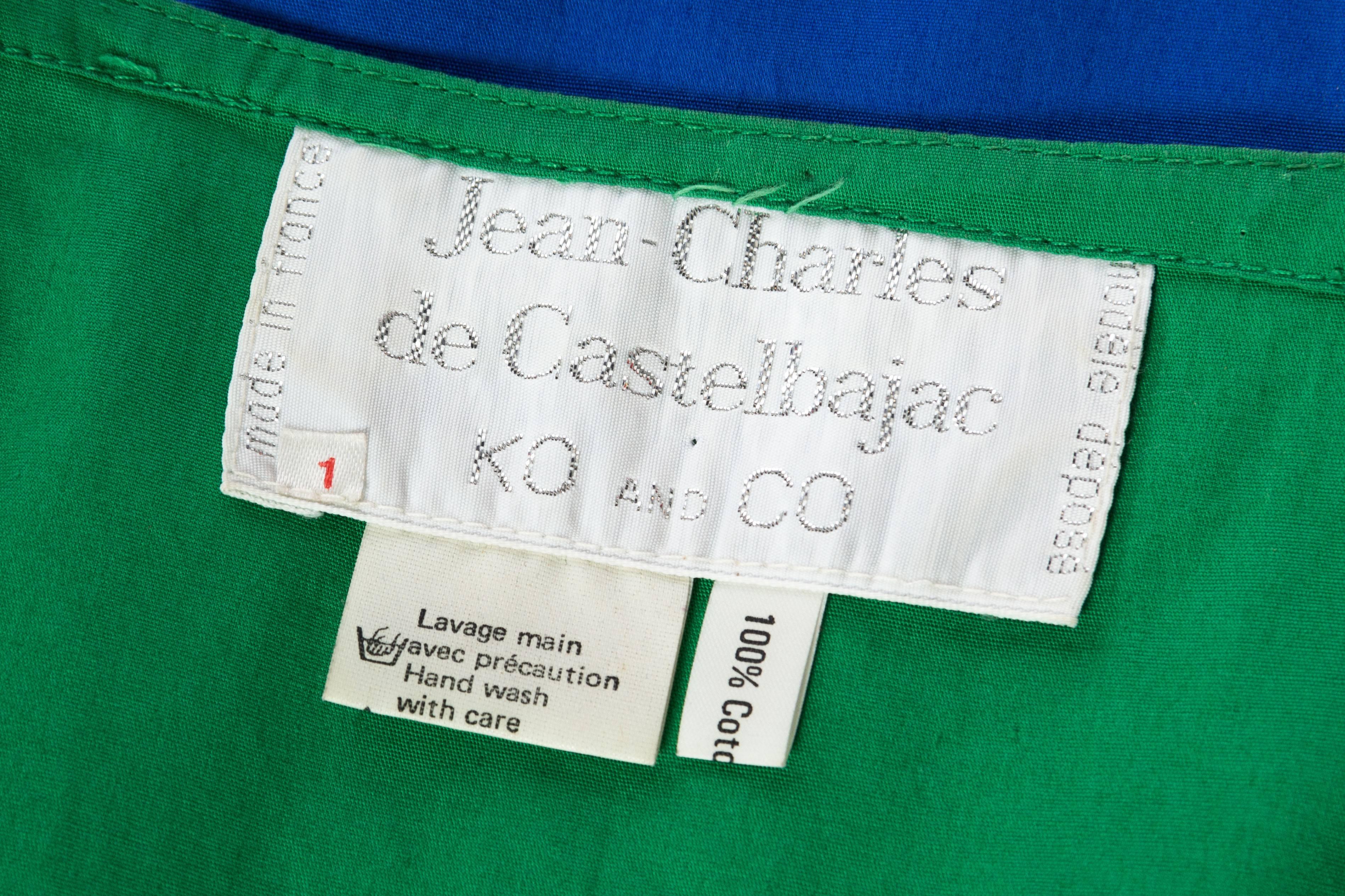 1980S JEAN CHARLES DE CASTELBAJAC Primary  Colorblock Cotton Shirt Dress With F 5
