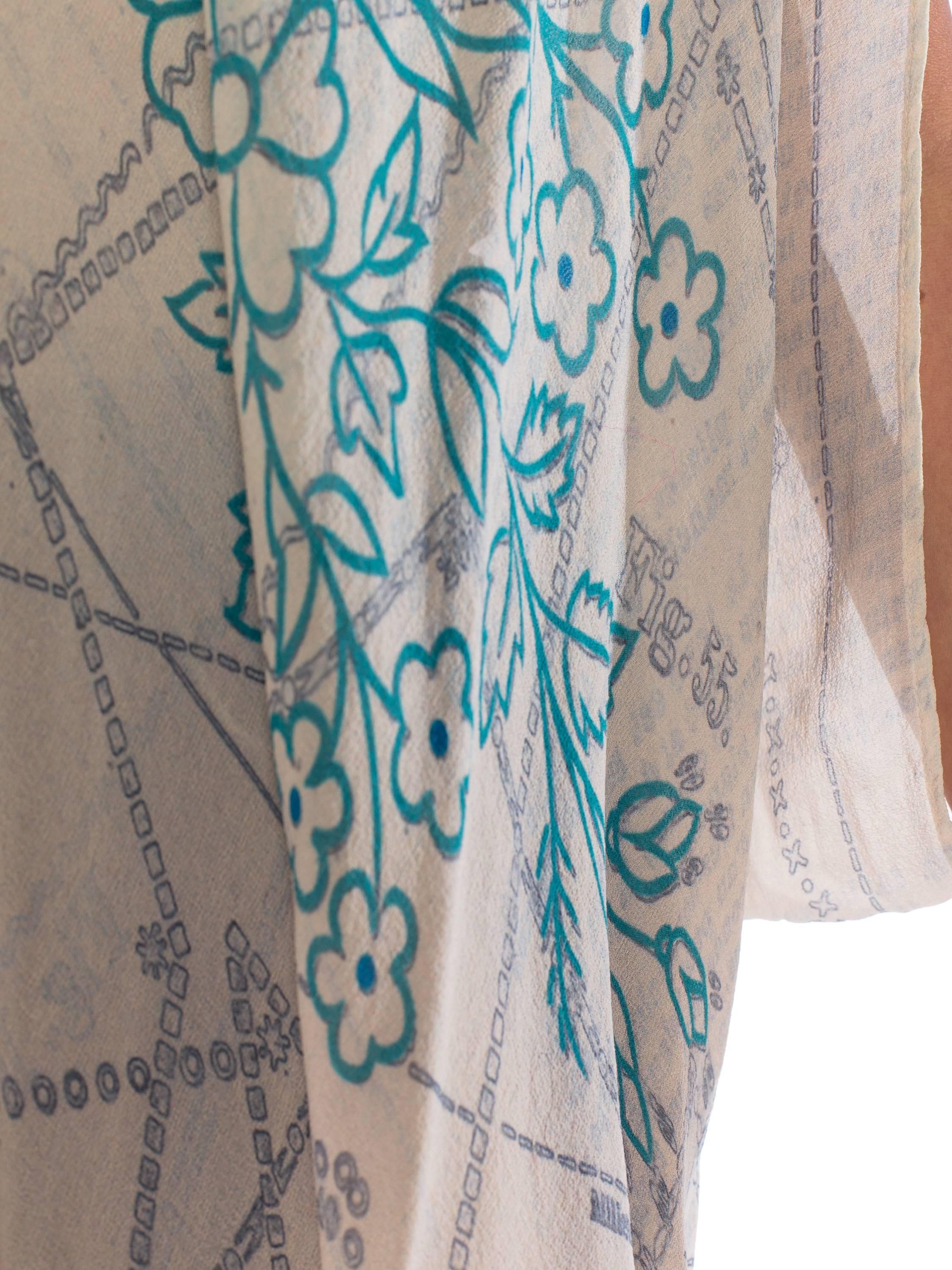 Silk Caftan with geometric print 5