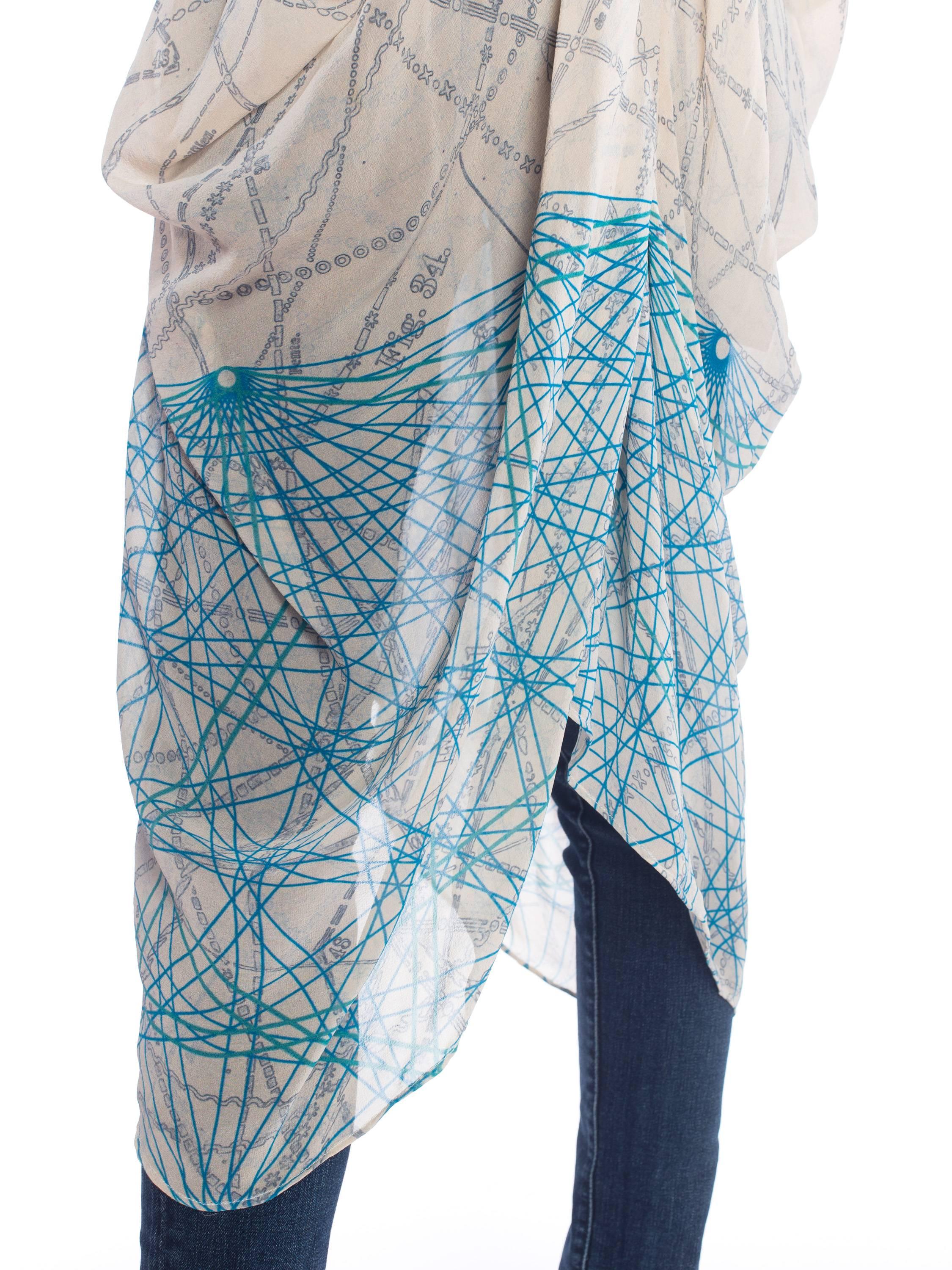 Silk Caftan with geometric print 4