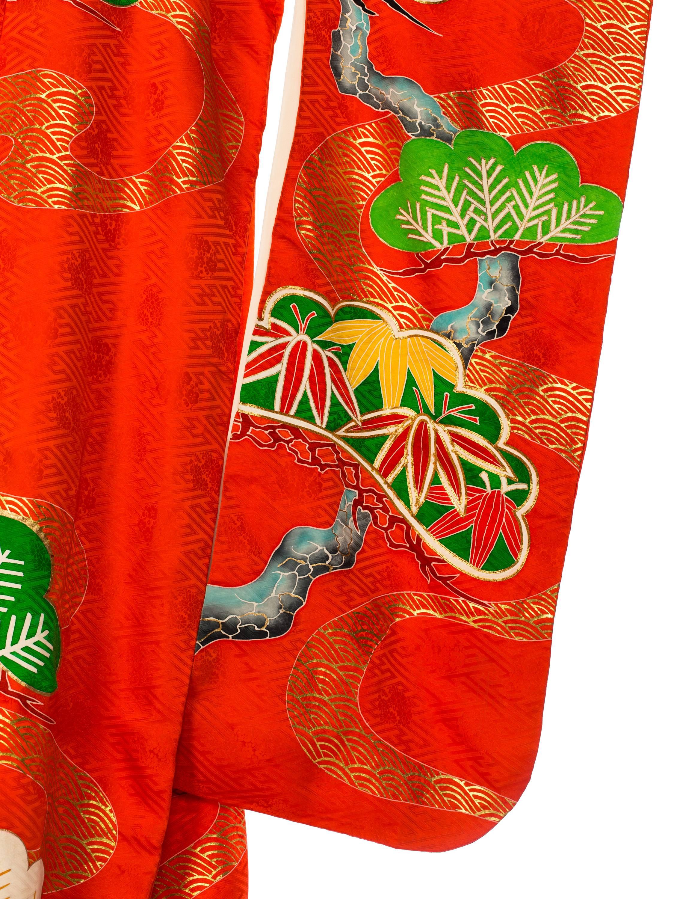 embroidered long kimono