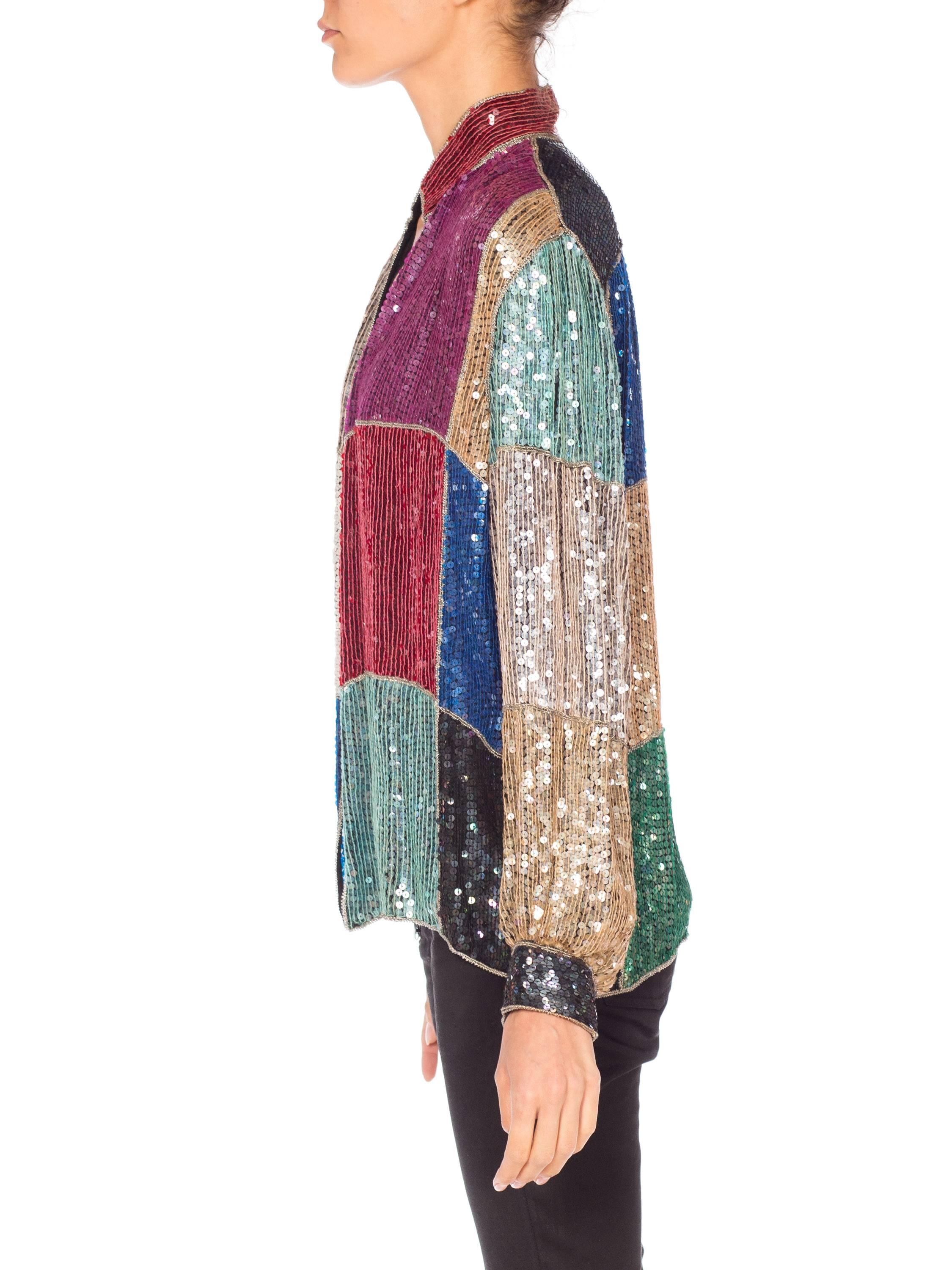 Beaded Sequin Silk Jacket, 1980s  1
