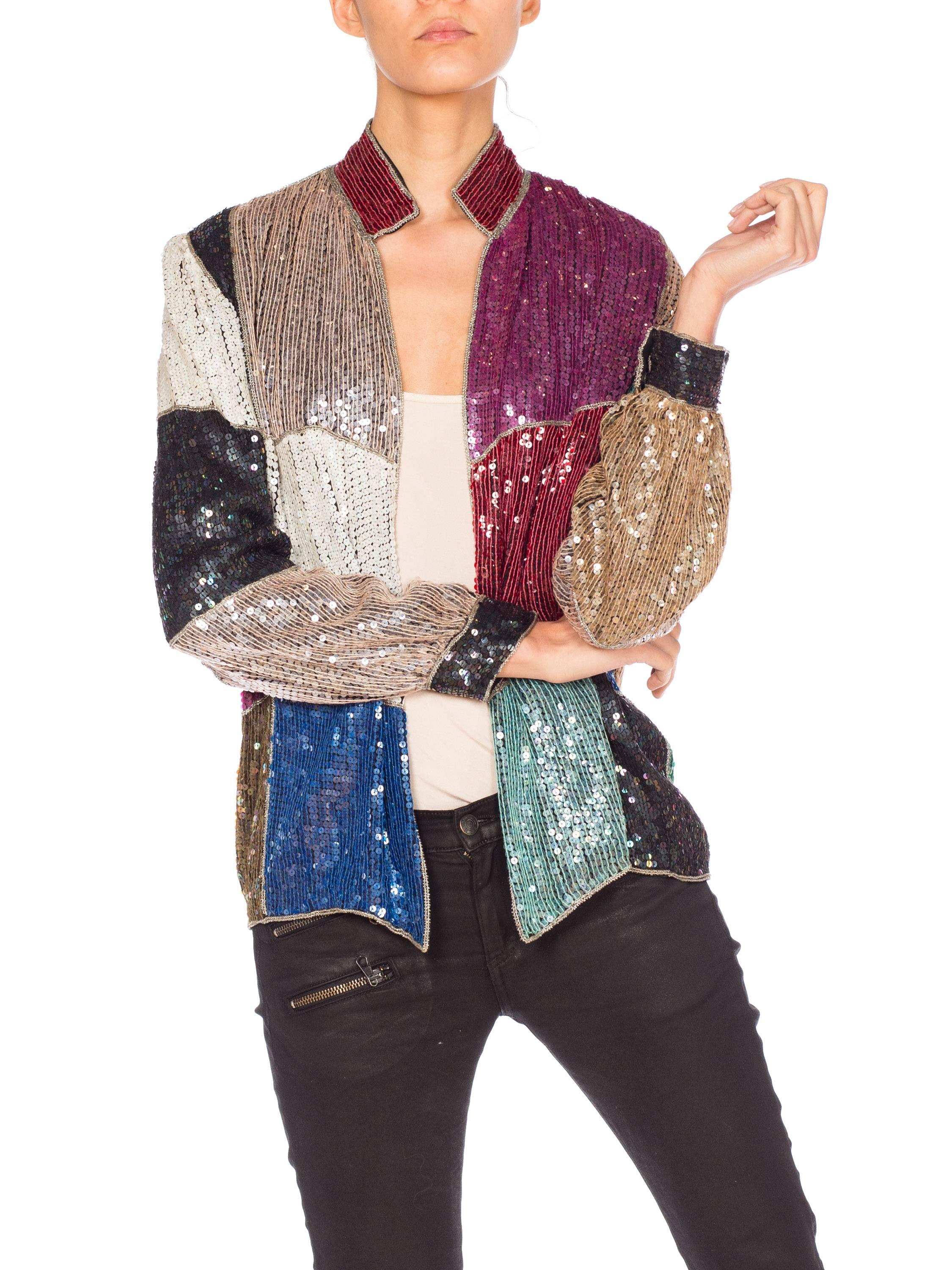 Beaded Sequin Silk Jacket, 1980s  4