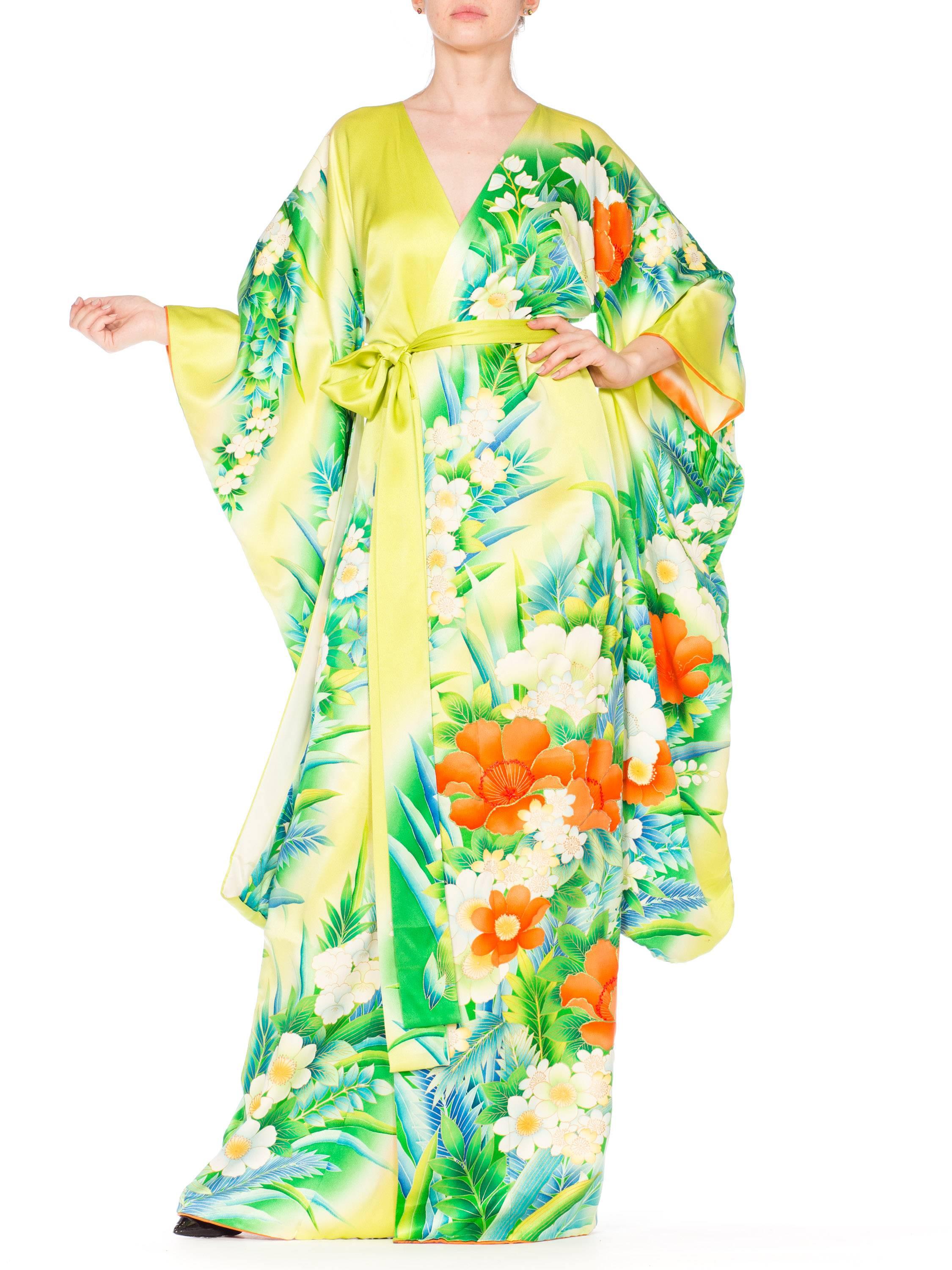 Morphew Collection Tropical Hand Painted Japanese Kimono Dress 2