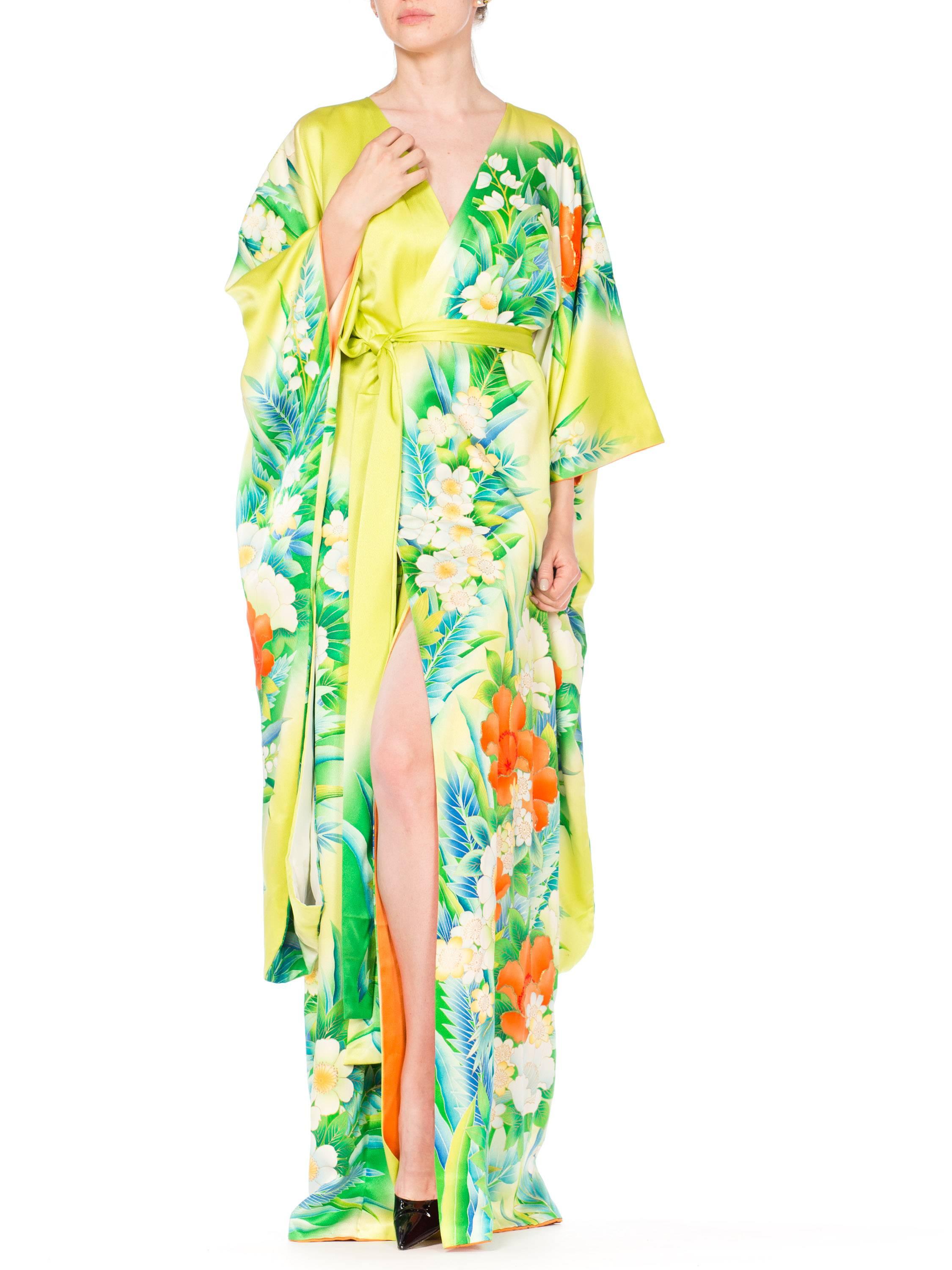 Morphew Collection Tropical Hand Painted Japanese Kimono Dress 3