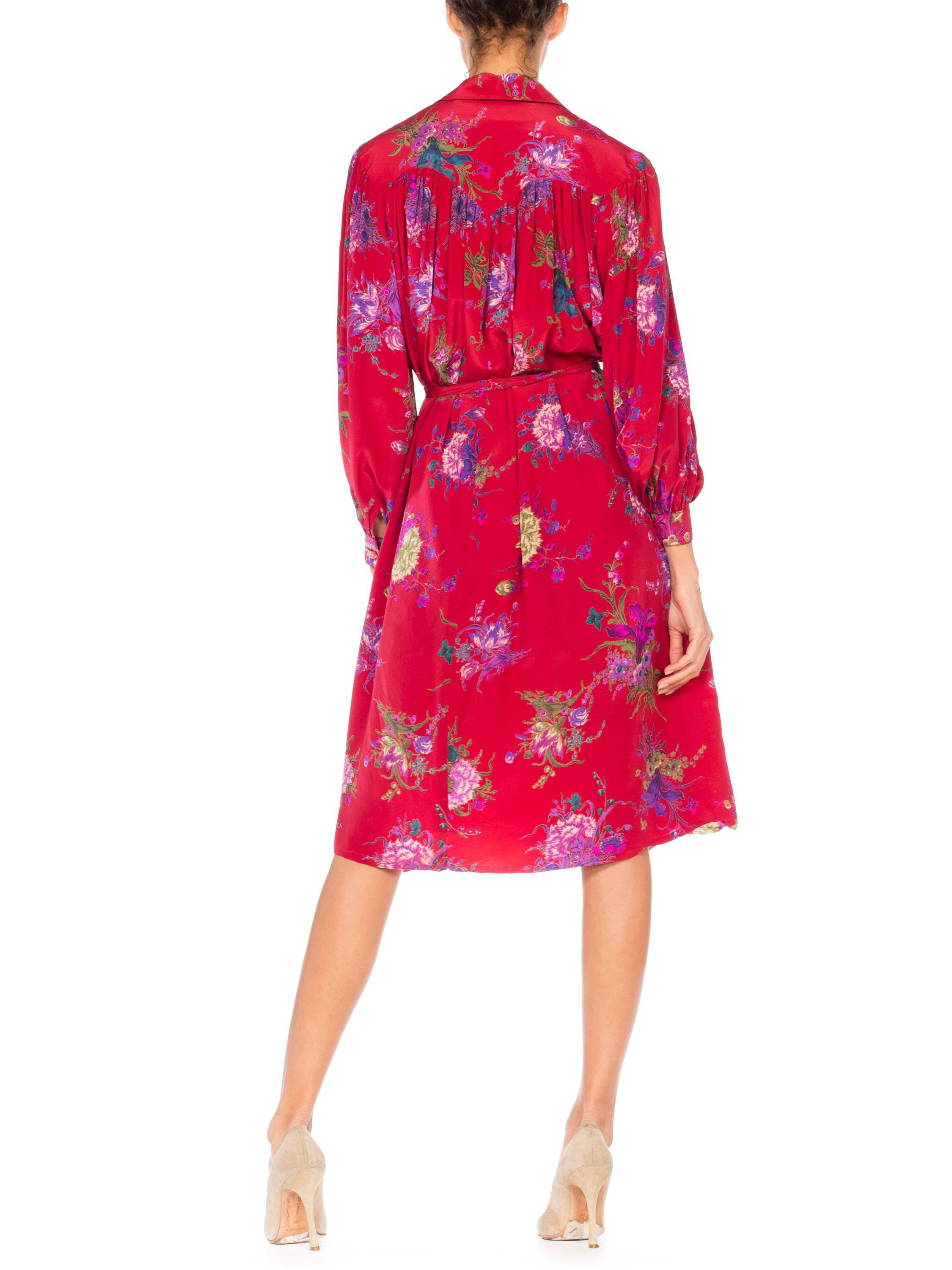 Ungaro Floral Boho Silk Dress, 1980s  1