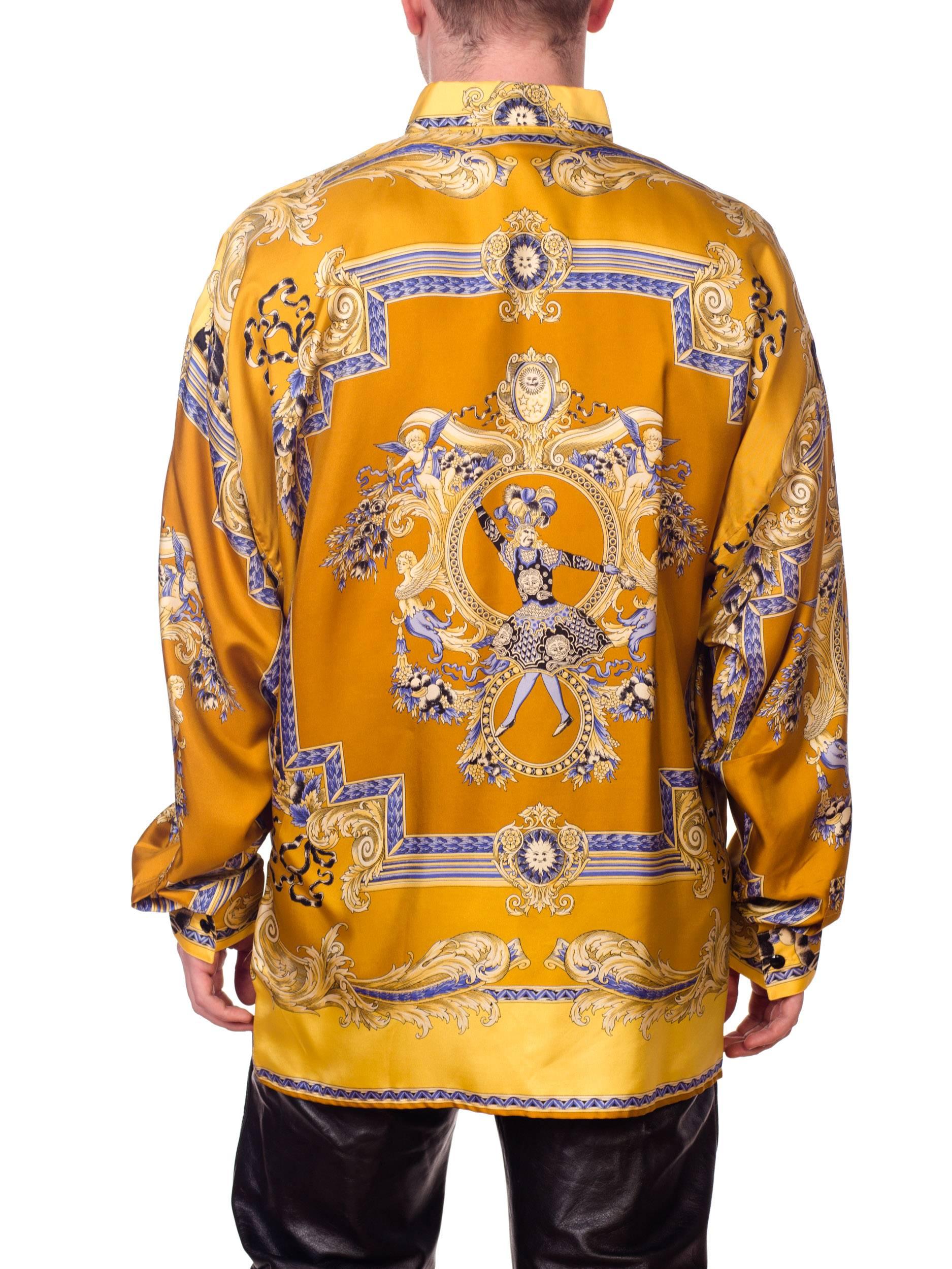 1990s Gianni Versace Men's Silk King Louis Shirt 6