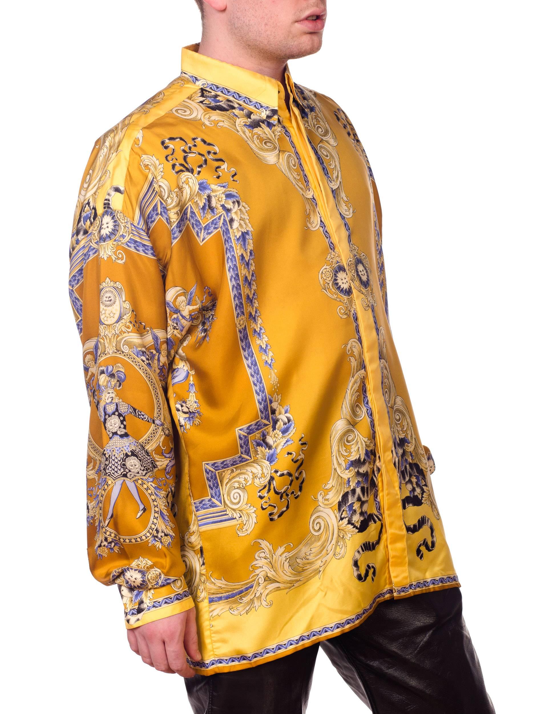 1990s Gianni Versace Men's Silk King Louis Shirt 7